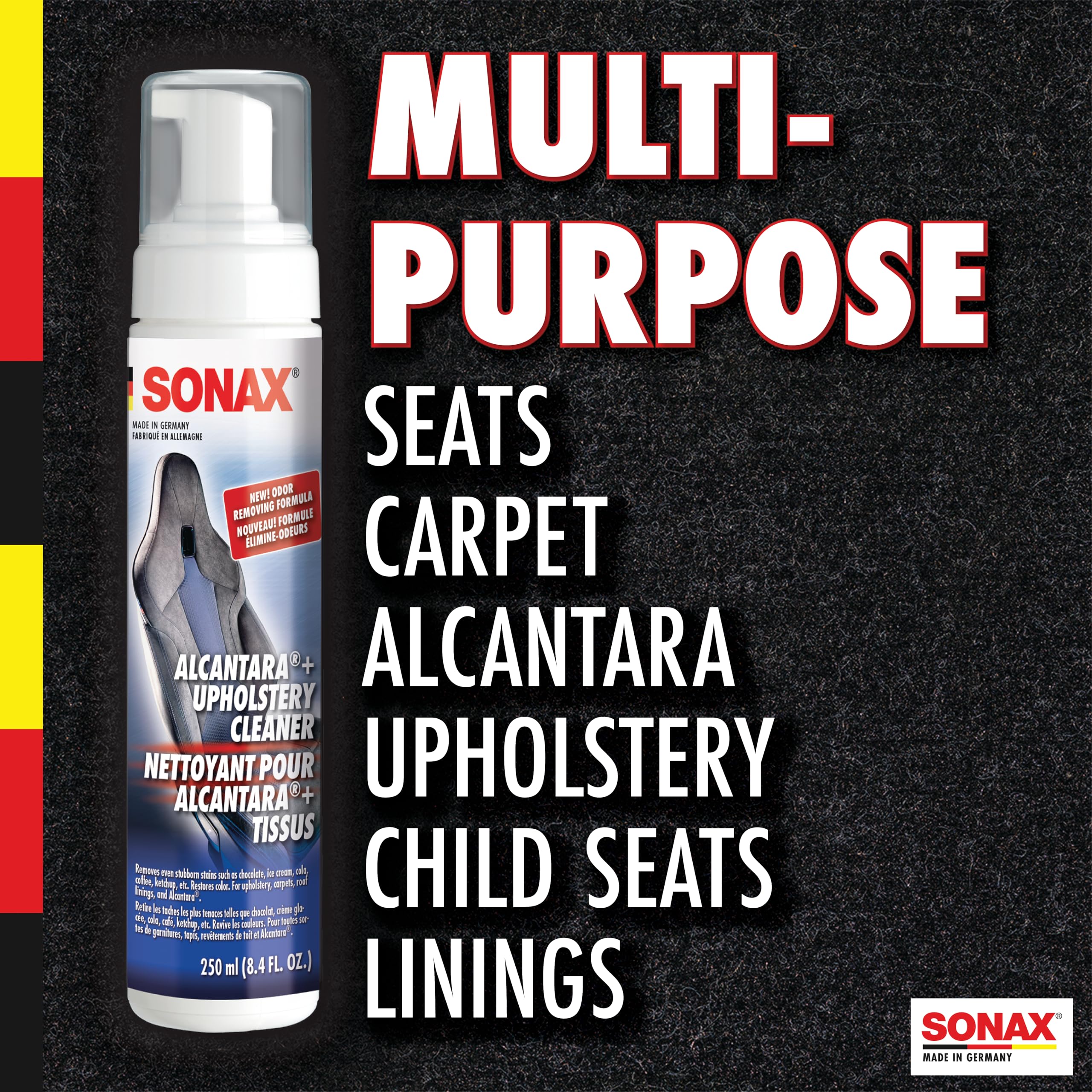 Sonax (206141) Upholstery And Alcantara Cleaner - 8.45 Fl. Oz., 250 Milliliter