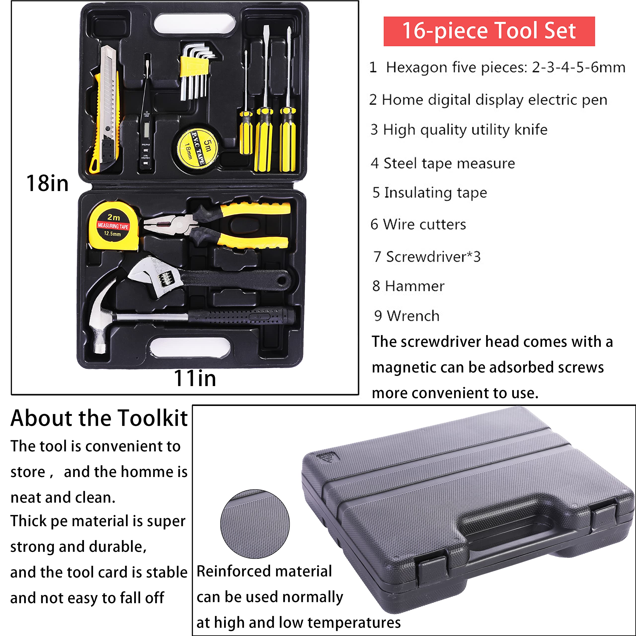 HAIPHAIK Car Emergency Roadside Kit - Roadside Assistance Emergency Kit, Car Emergency Kit with Jumper Cables, Safety Kits for C