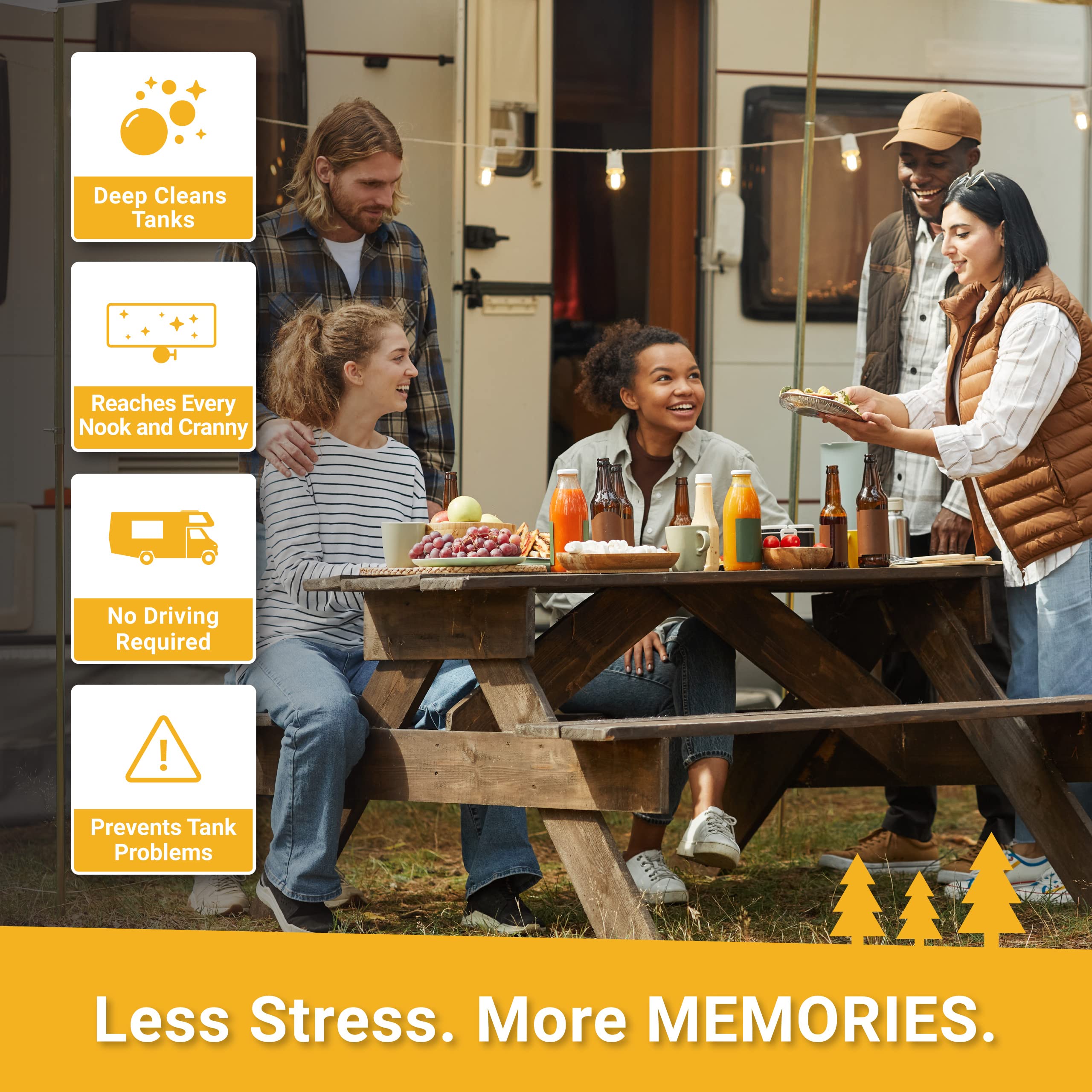 Unique Clean-It Rv Black Tank Cleaner Liquid, Enzyme Deep Cleaner Digests Waste Accumulation And Buildup, Eliminates Odor, 32 Oz