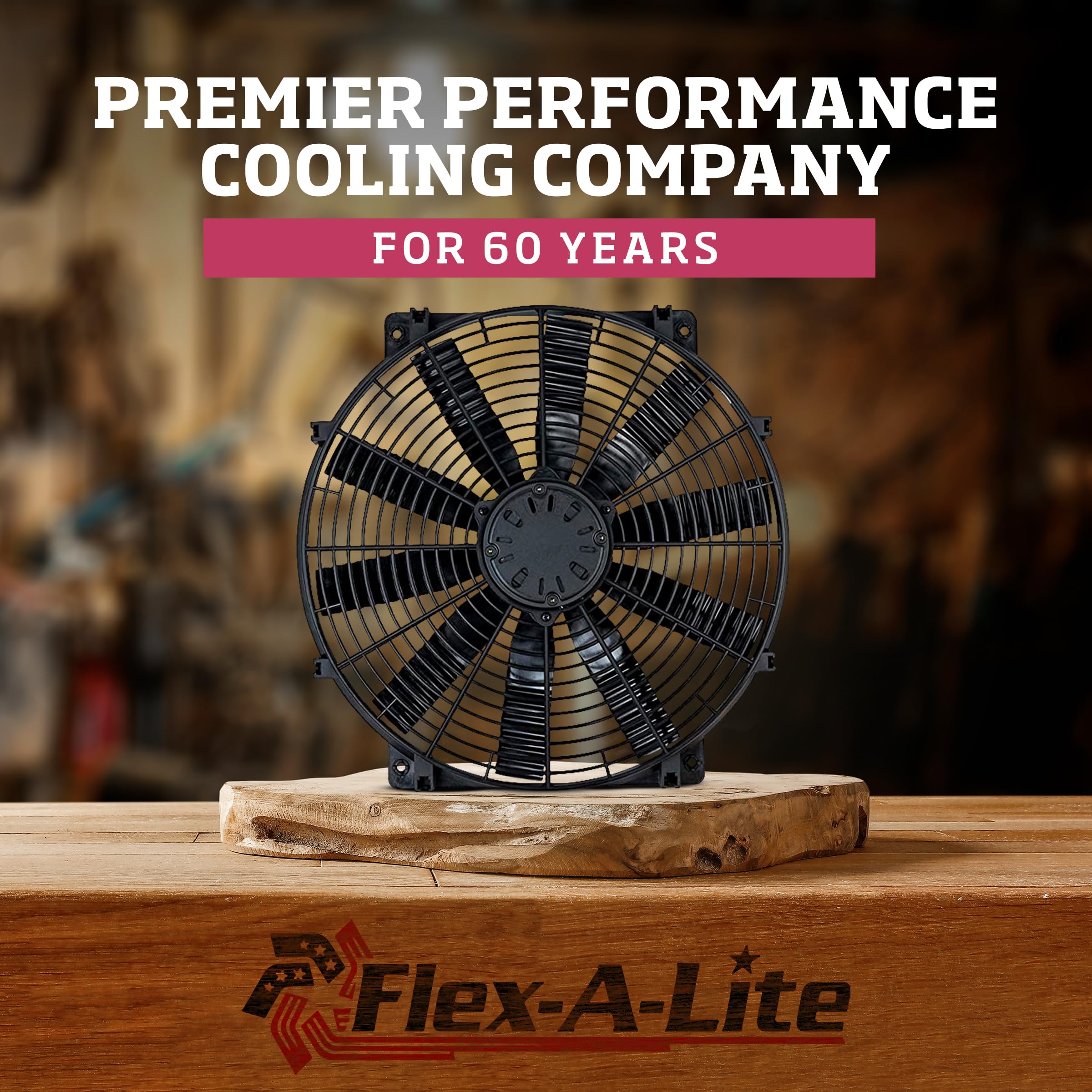 Flex-A-Lite Black Magic X-Treme S-Blade Reversible Electric Fan, Pusher-Puller Fan (180), Car Accessories, 15 Inches