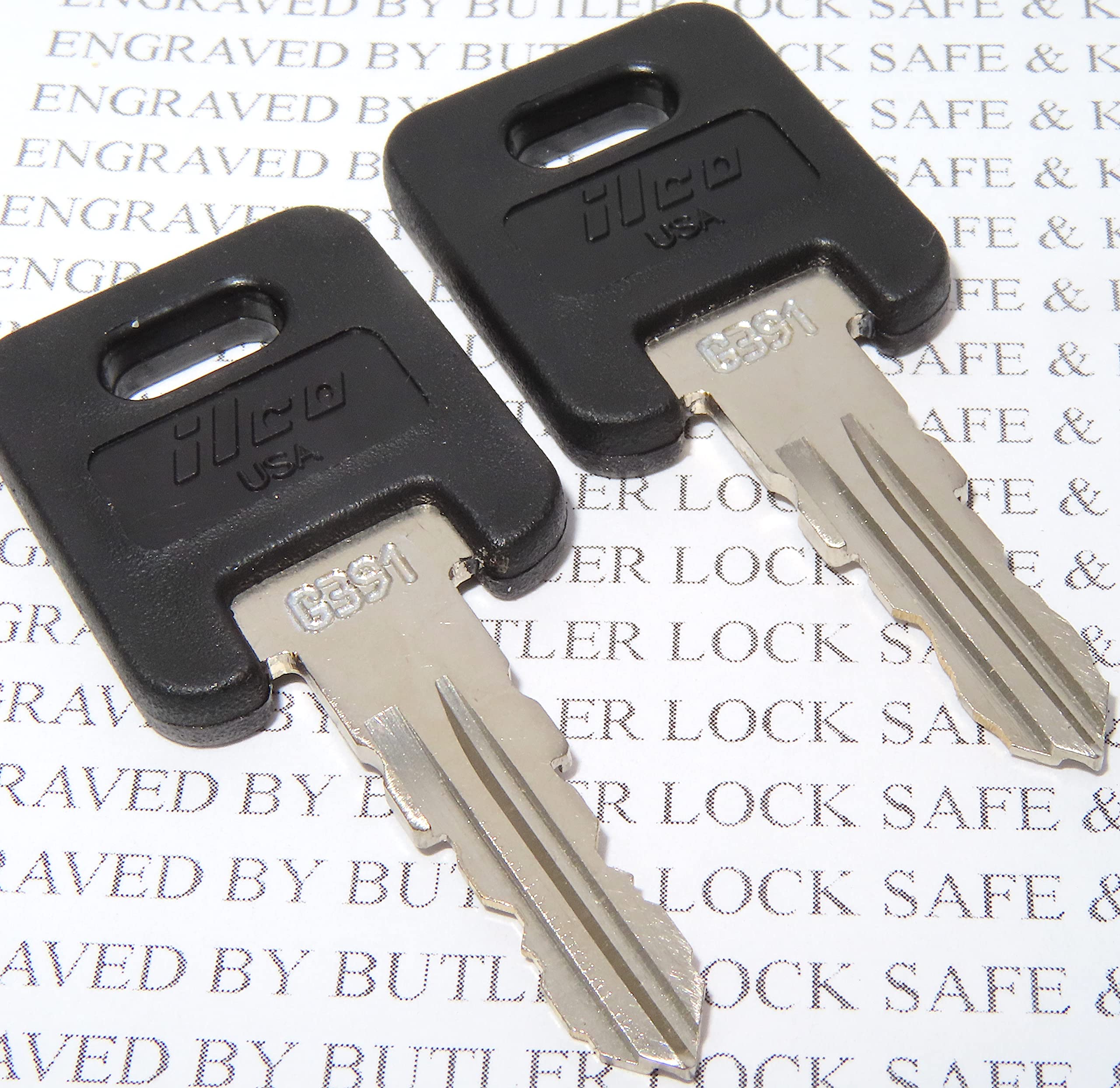 Ilco G391 Keys Global Link RVs Motorhome Trailer Keys Cut to Key/Lock Number G391 Engraved on Black Top Keys for Global Link Loc