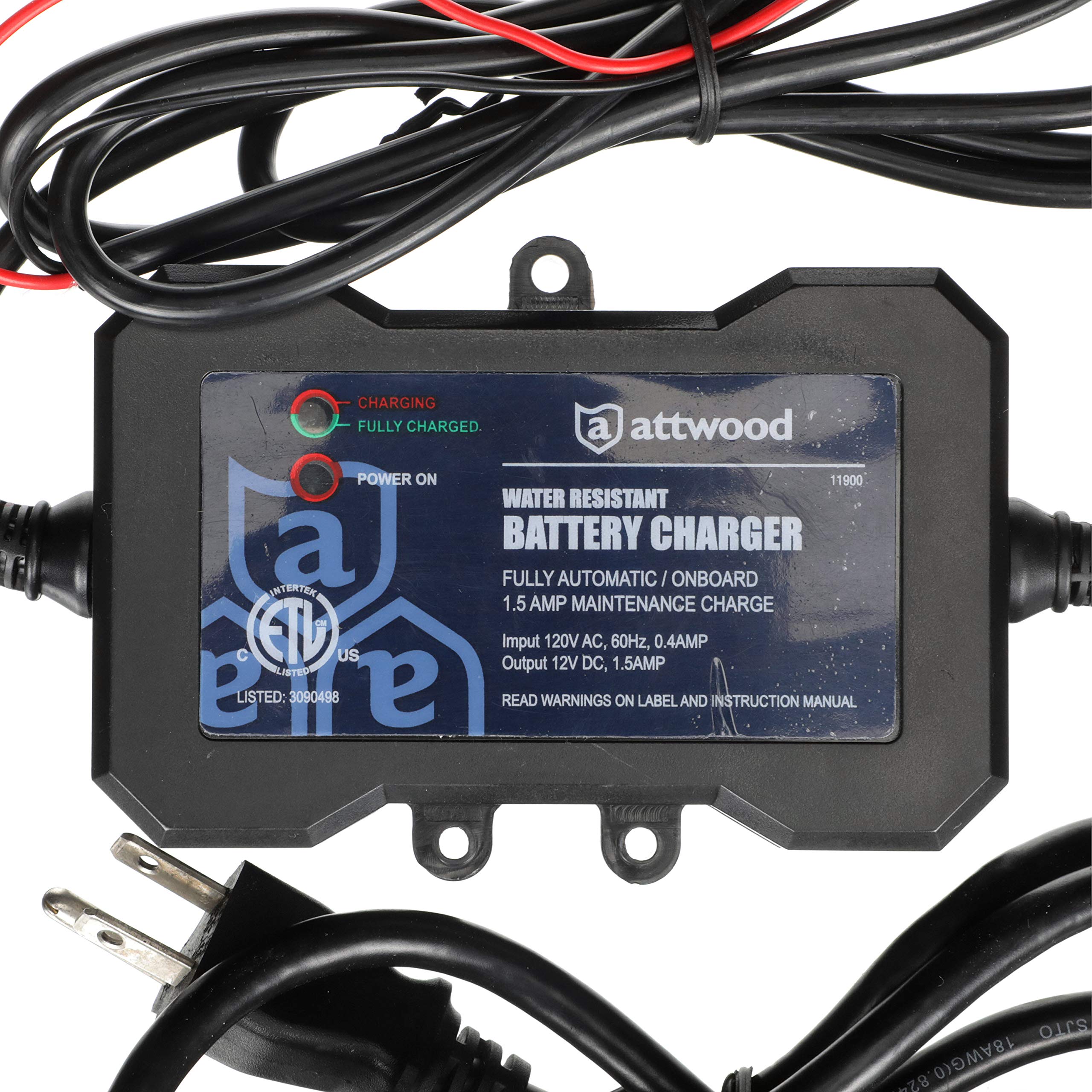 Attwood 11900-4 Battery Charger Black ,1.5 Amp