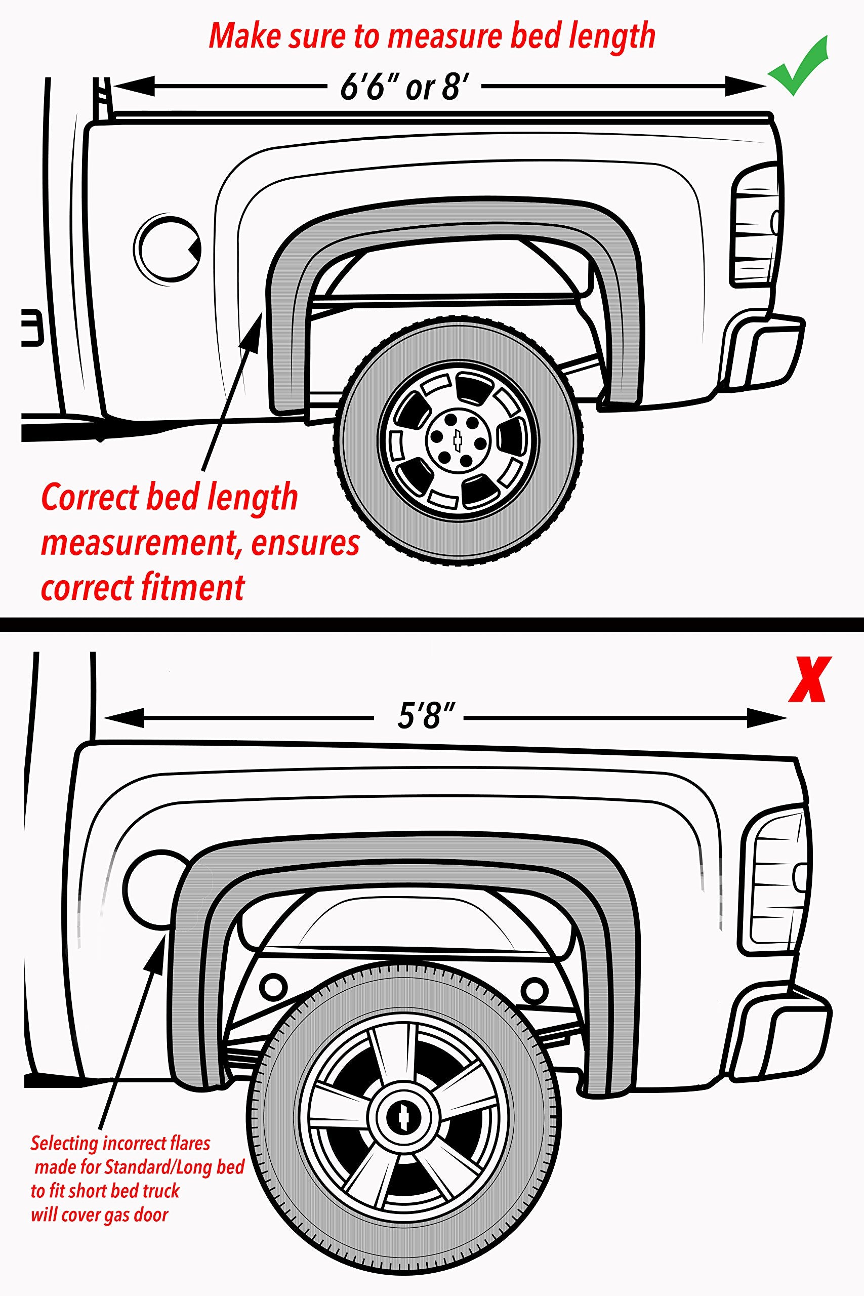 Factory/Oe Design Fender Flares For 2007-2013 Chevrolet Silverado. Set Of 4 (Standard Bed (6'6') / Long Bed (8') Models) | Does Not Fit Any Gmc Trucks