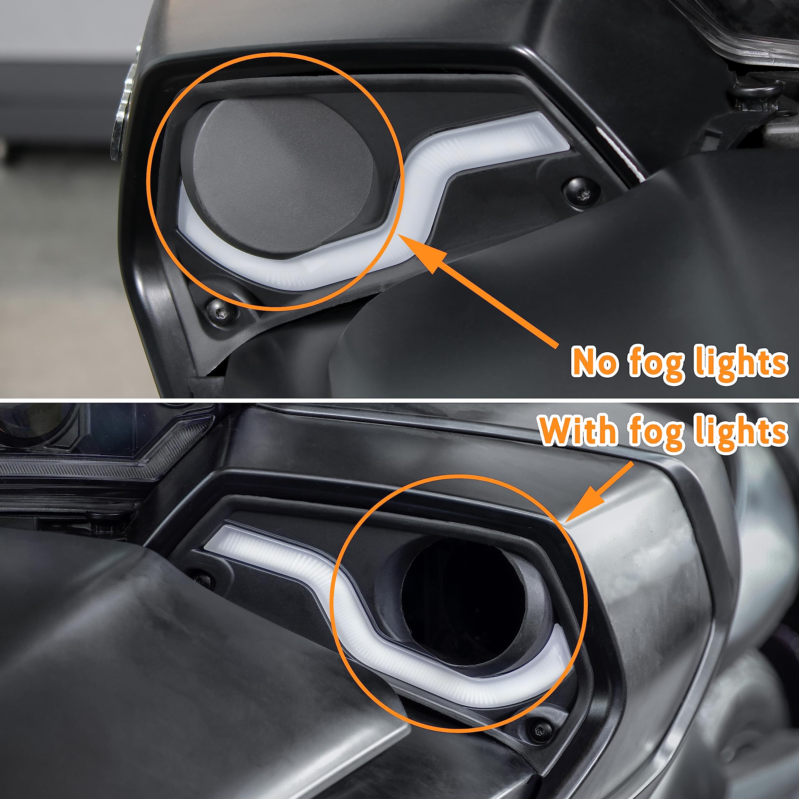 Sautvs Fog Lamps Cover With Daytime Running Lights For Can Am Spyder F3 15-20, Fog Lights Cover With Led Drl Turn Signal Lights Kit For Can-Am Spyder F3 2015-2020 Accessories (2Pcs)