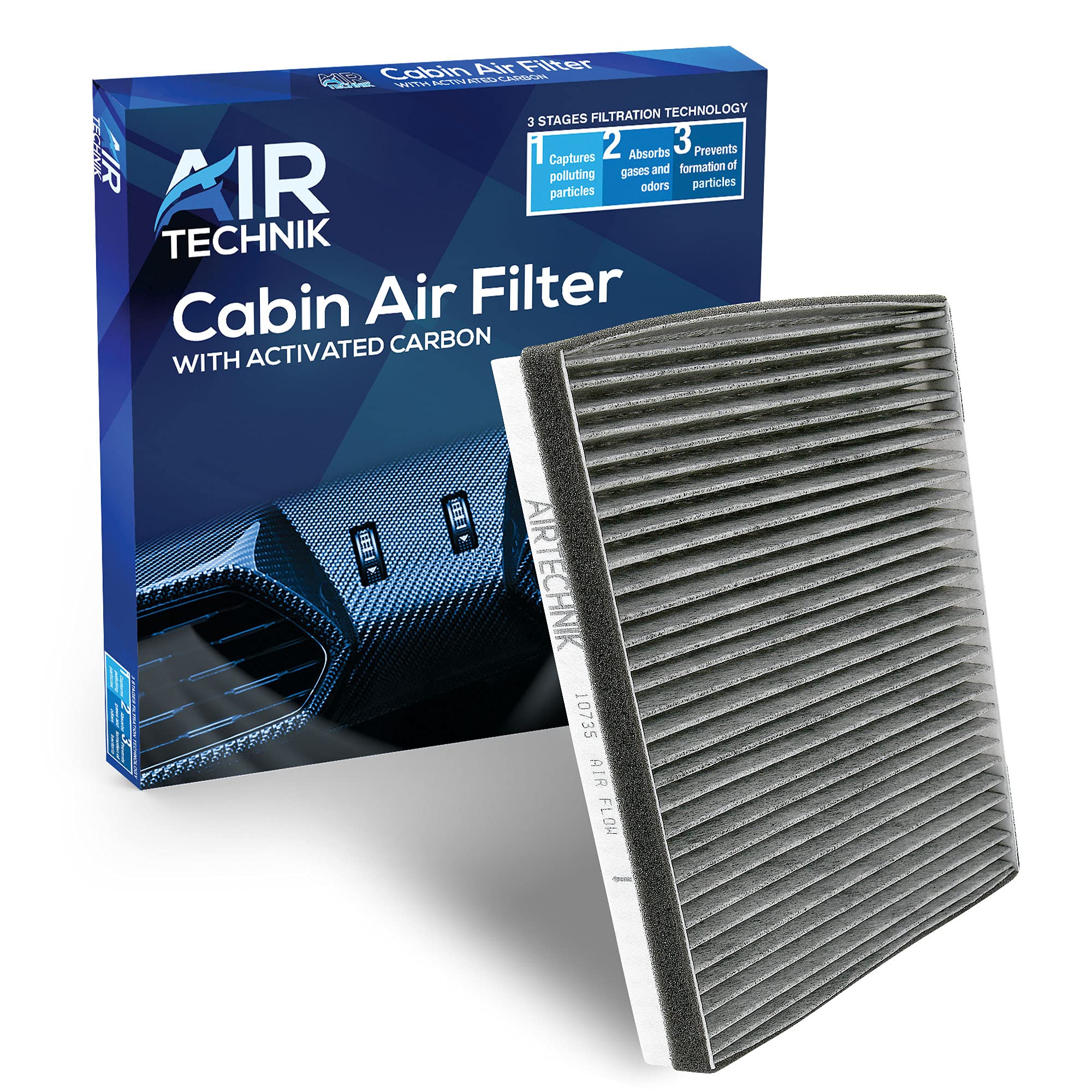 Airtechnik Cf10735 Cabin Air Filter W/Activated Carbon | Fits Genesis G80 G90 Gv80, Hyundai Equus, Genesis/Kia K900, Stinger, Telluride (2011-2023 Select Models) - 97133-3M000