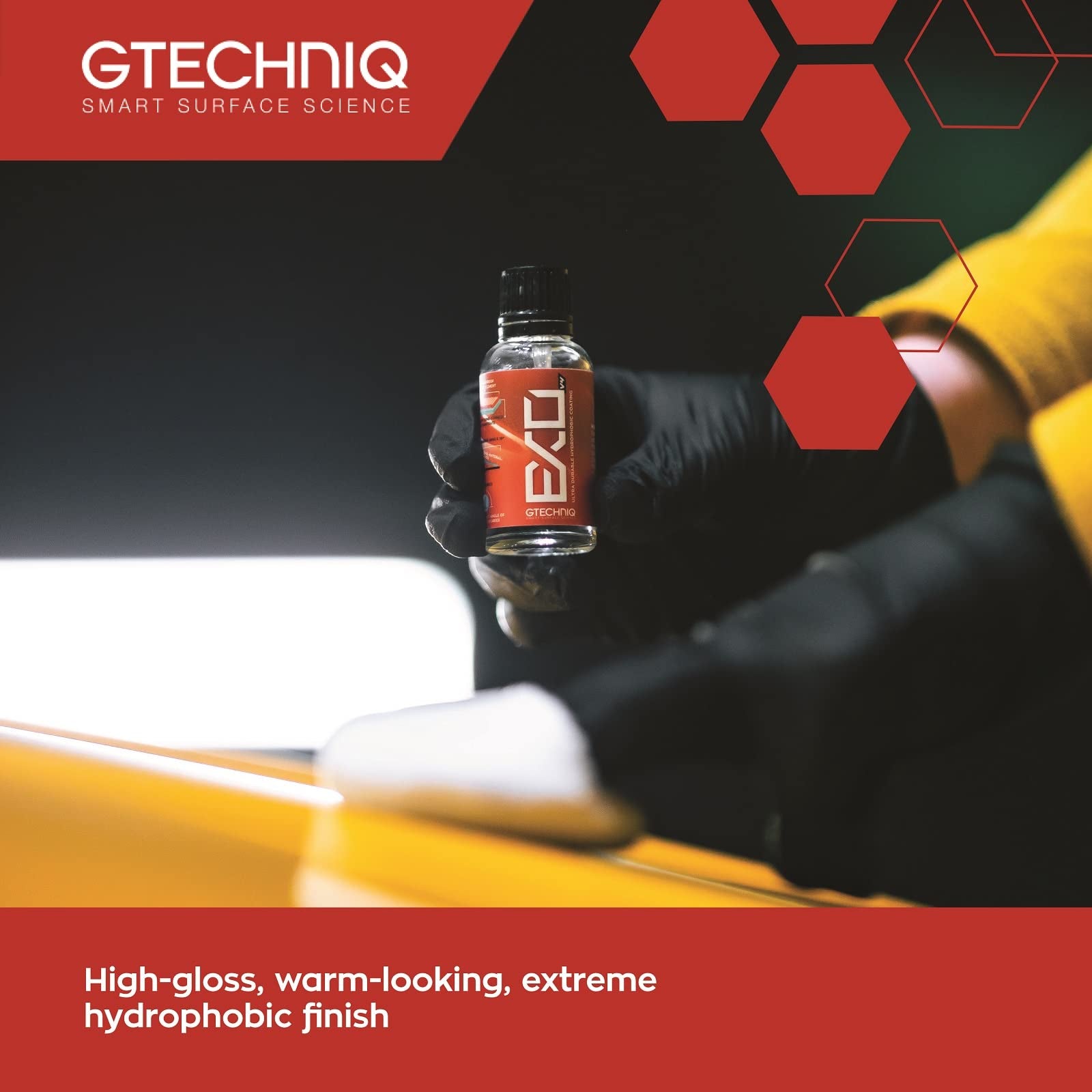 Gtechniq Exo V5 Crystal Hydrophobic, Dirt Repellent Coating For Cars, Easy To Apply - 30Ml (Sufficient For 1 Small-Med Car) - 18-24 Month Protection