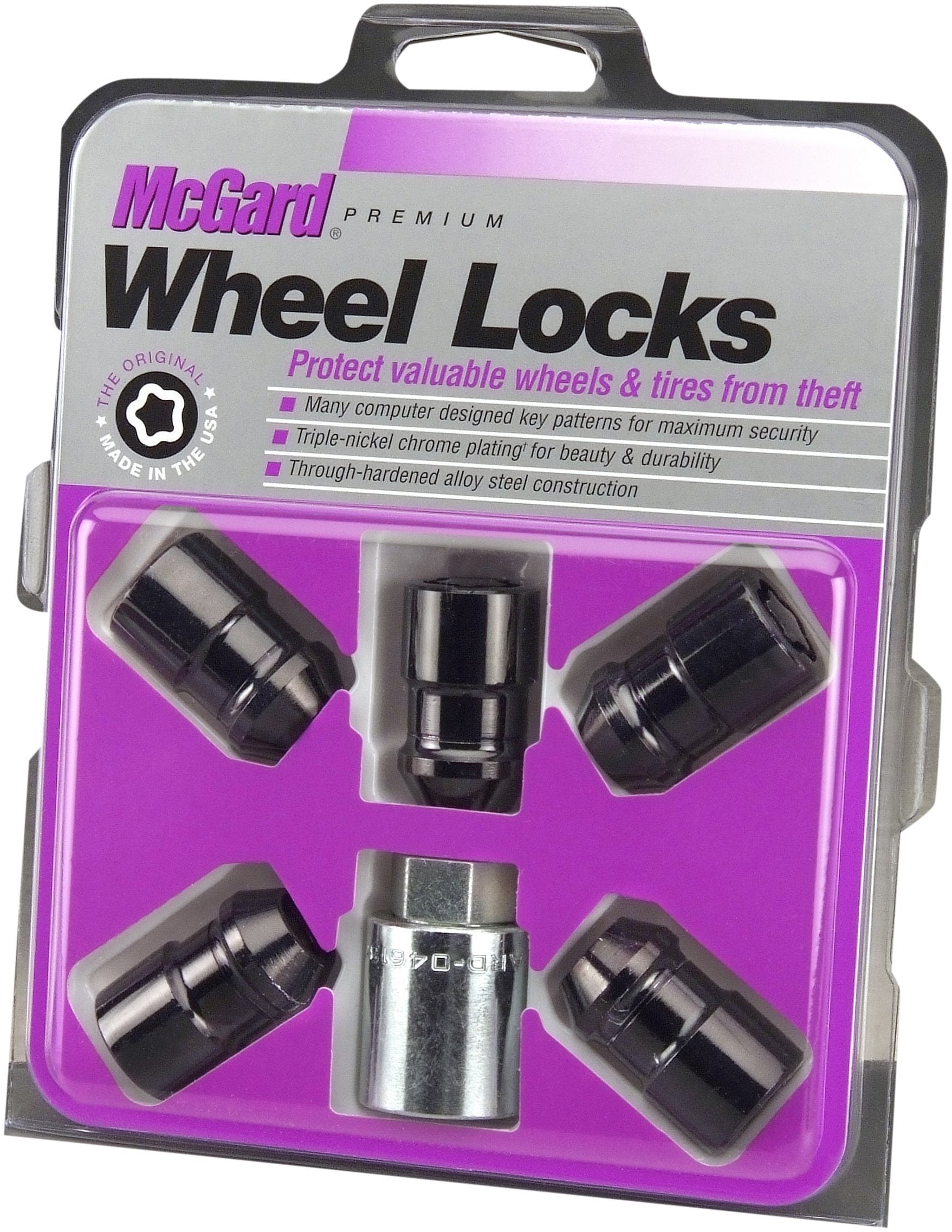 Mcgard 24526 Cone Seat Wheel Locks Black (M12 X 1.5 Thread Size) - Set Of 5