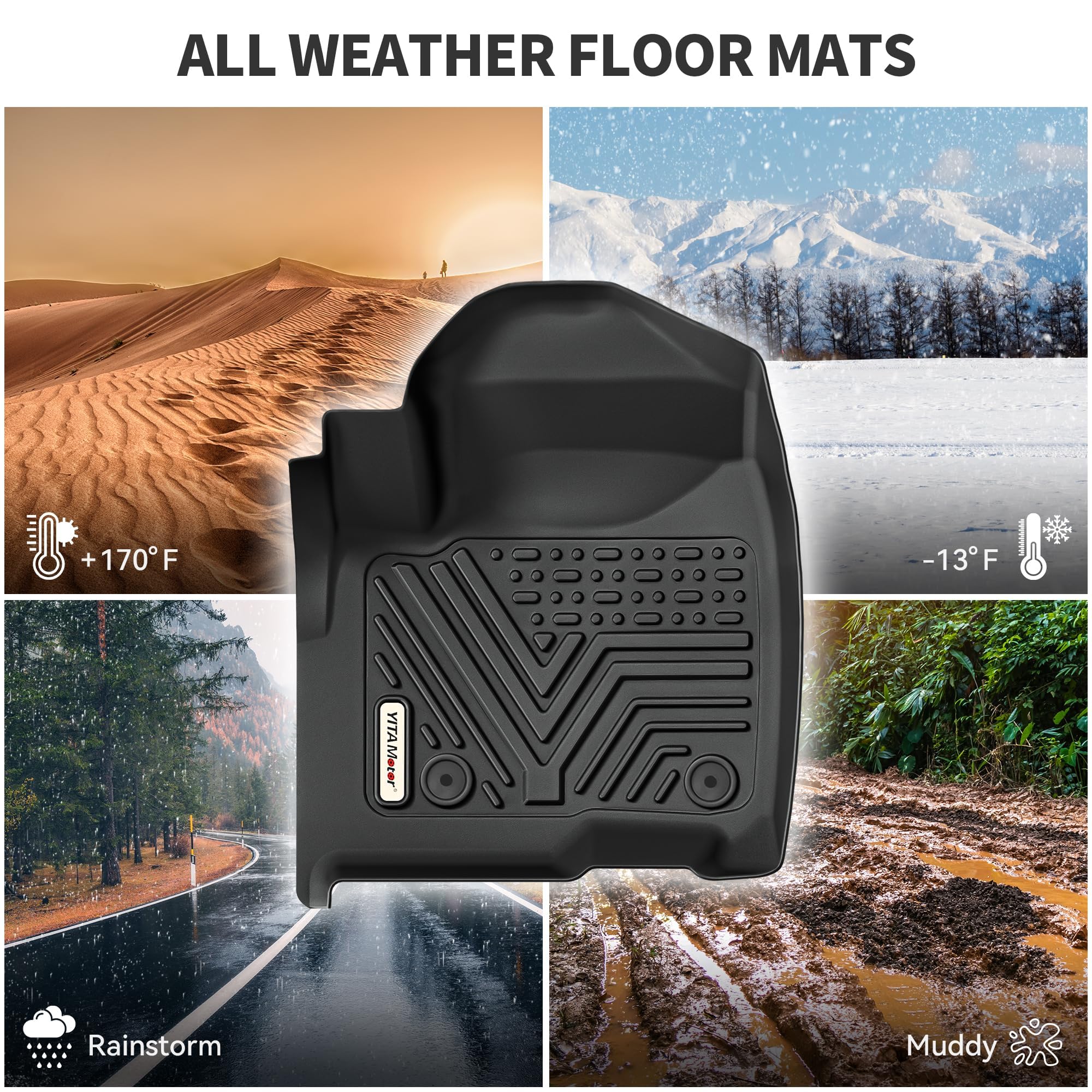 Yitamotor Floor Mats Compatible With 2014-2022 Chevrolet Trax / 2013-2022 Buick Encore, Custom Fit Black Tpe Floor Liners 1St &