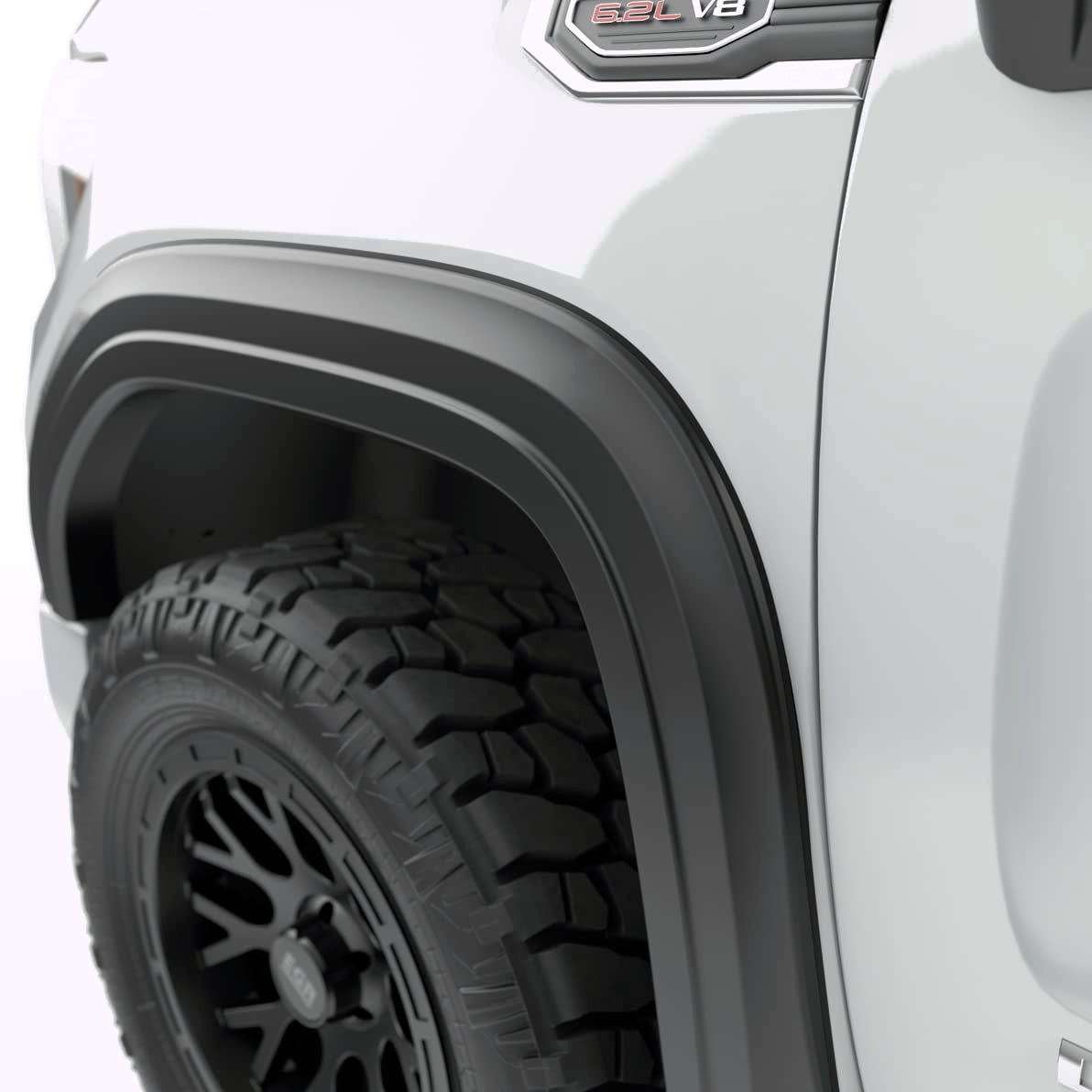 EGR 751794 rugged look fender flare set, matte black finish, compatible with select GMC Sierra models
