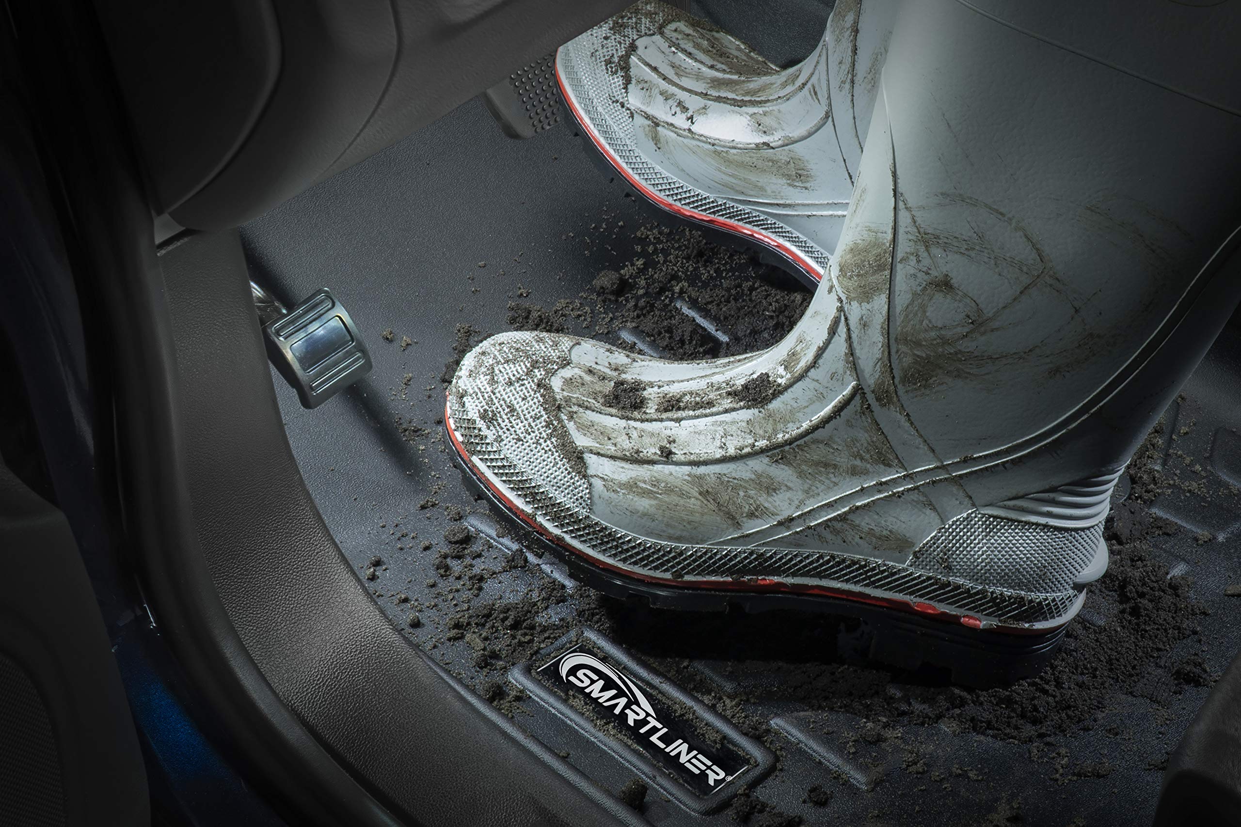 Smartliner Floor Mats 3 Row Liner Set Black Compatible With 2015-2020 Chevrolet Suburban/Gmc Yukon Xl (With 2Nd Row Bucket Seats