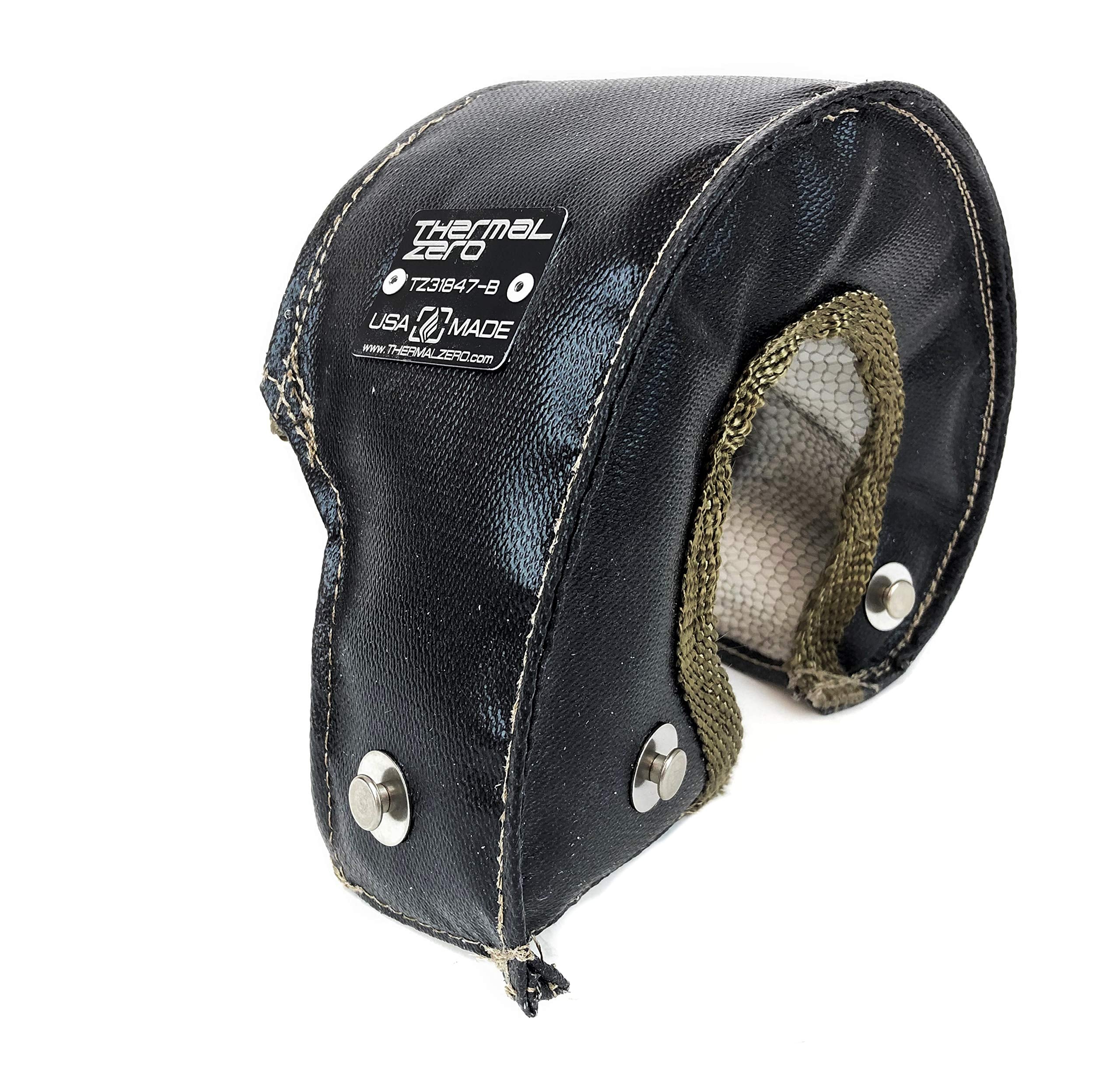 Thermal Zero TZ31847-B Universal Turbo Blanket - Custom fit turbo shield for internal wastegate T25 and T28 size turbine housing