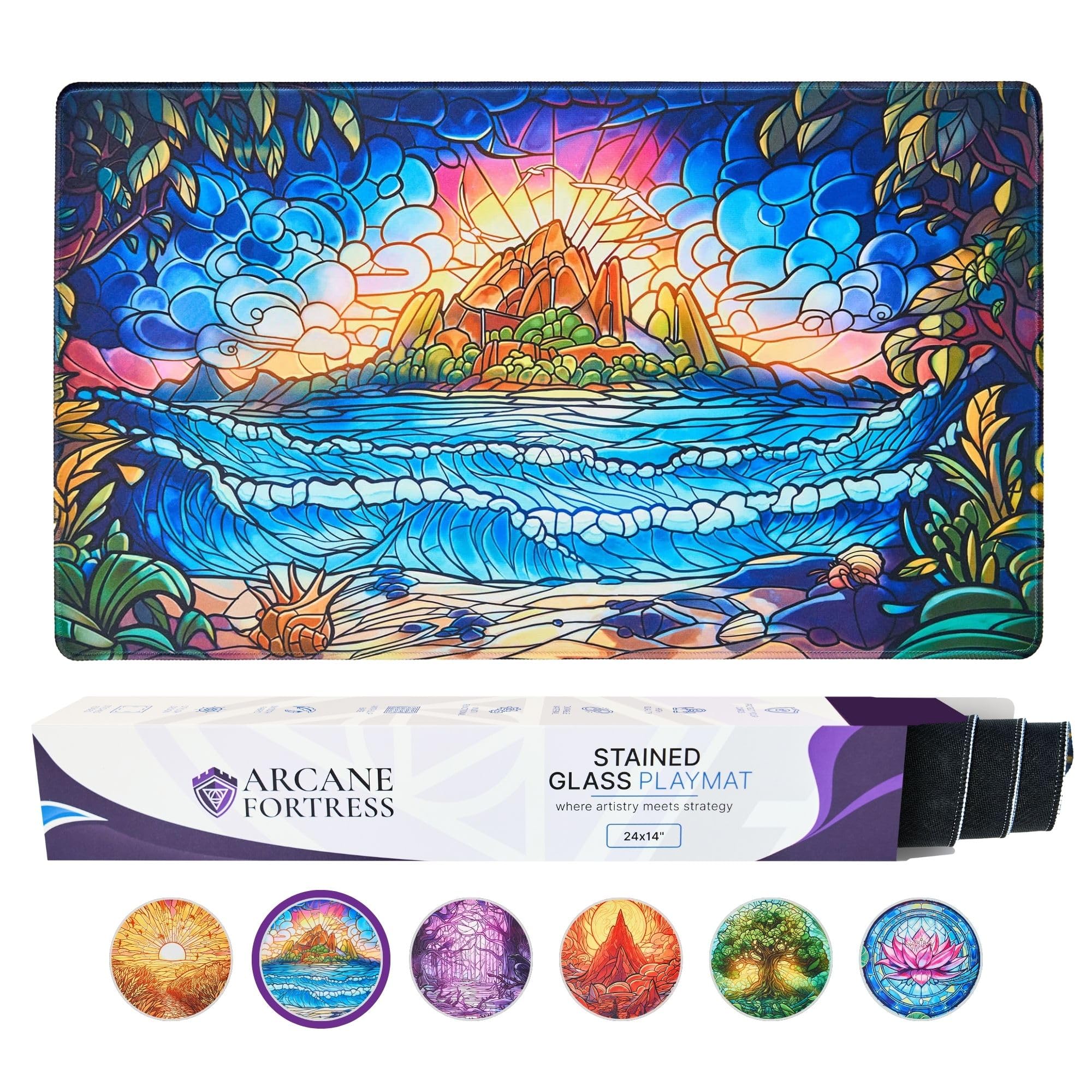 MTG Playmat 24x14 Inches - Magic The Gathering Playmat with Original Handcrafted Art  Non-Slip TCG Playmat with Rubber Bottom and Stitched Edges  Commander TCG Rollable & Foldable Card Mat (Red BM)-New