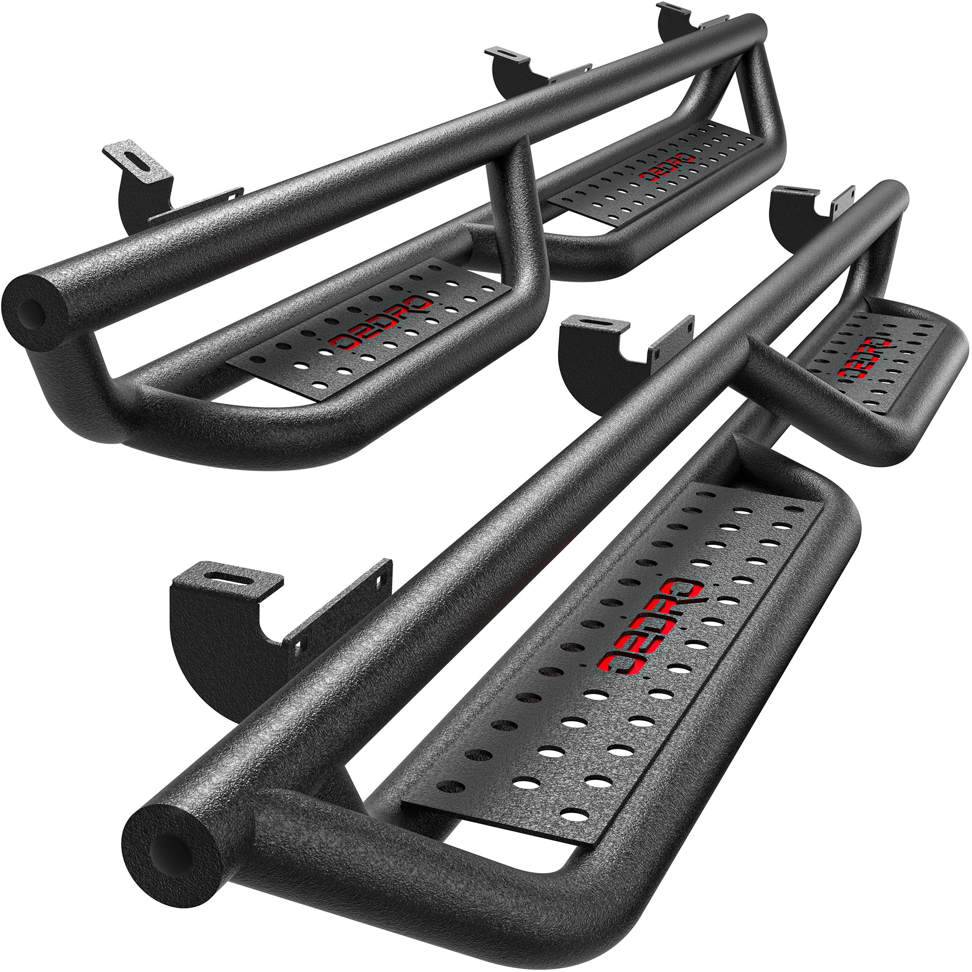 Oedro 6'' Running Boards Compatible With 2007-2018 Jeep Wrangler Jk 4 Door, Bolt-On Drop Side Steps Rails, Black Powder Coated N