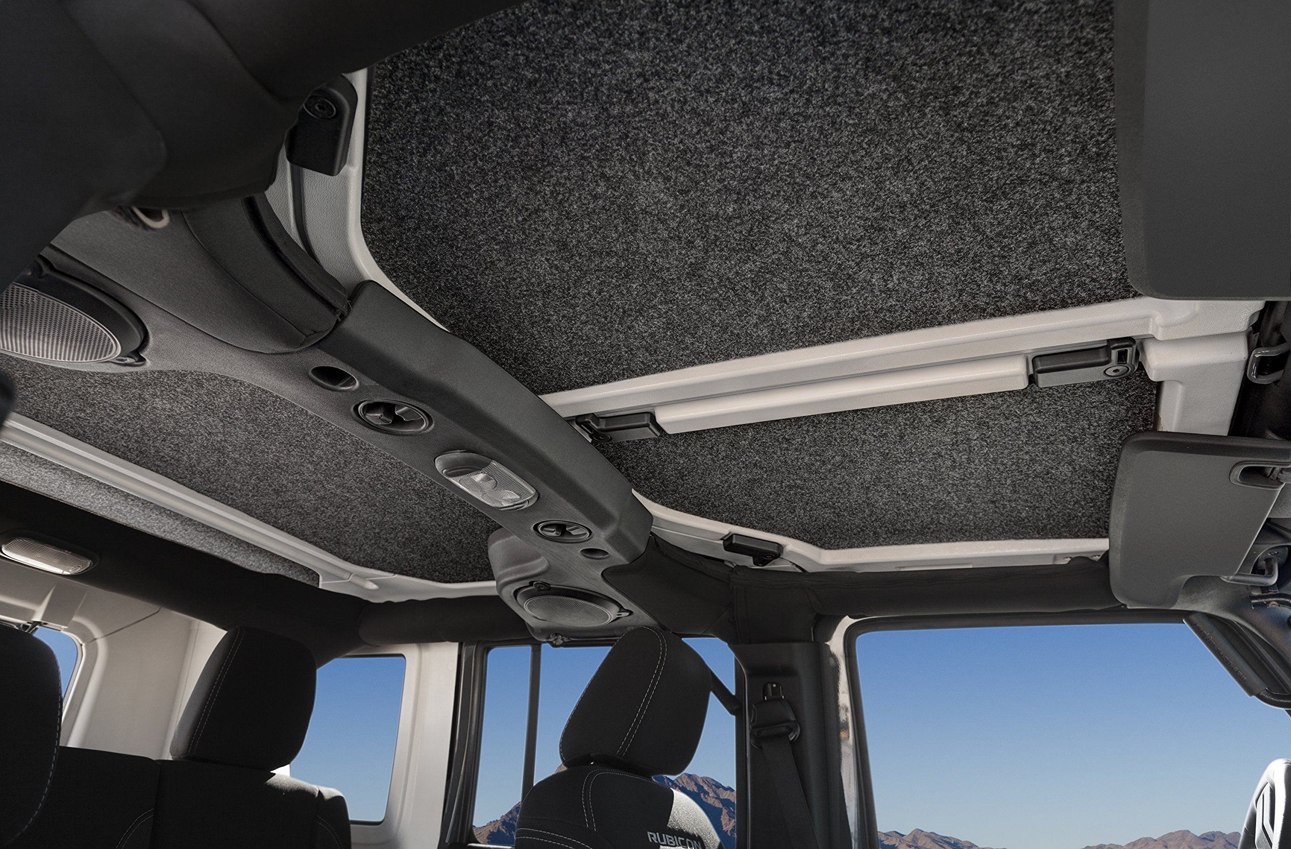 Bedrug - Jeep Headliner | 2011 - 2018 Jeep Wrangler Unltd Jk 4 Door, Custom Cut, Grey - 4 Pc. | Hljk114Drk