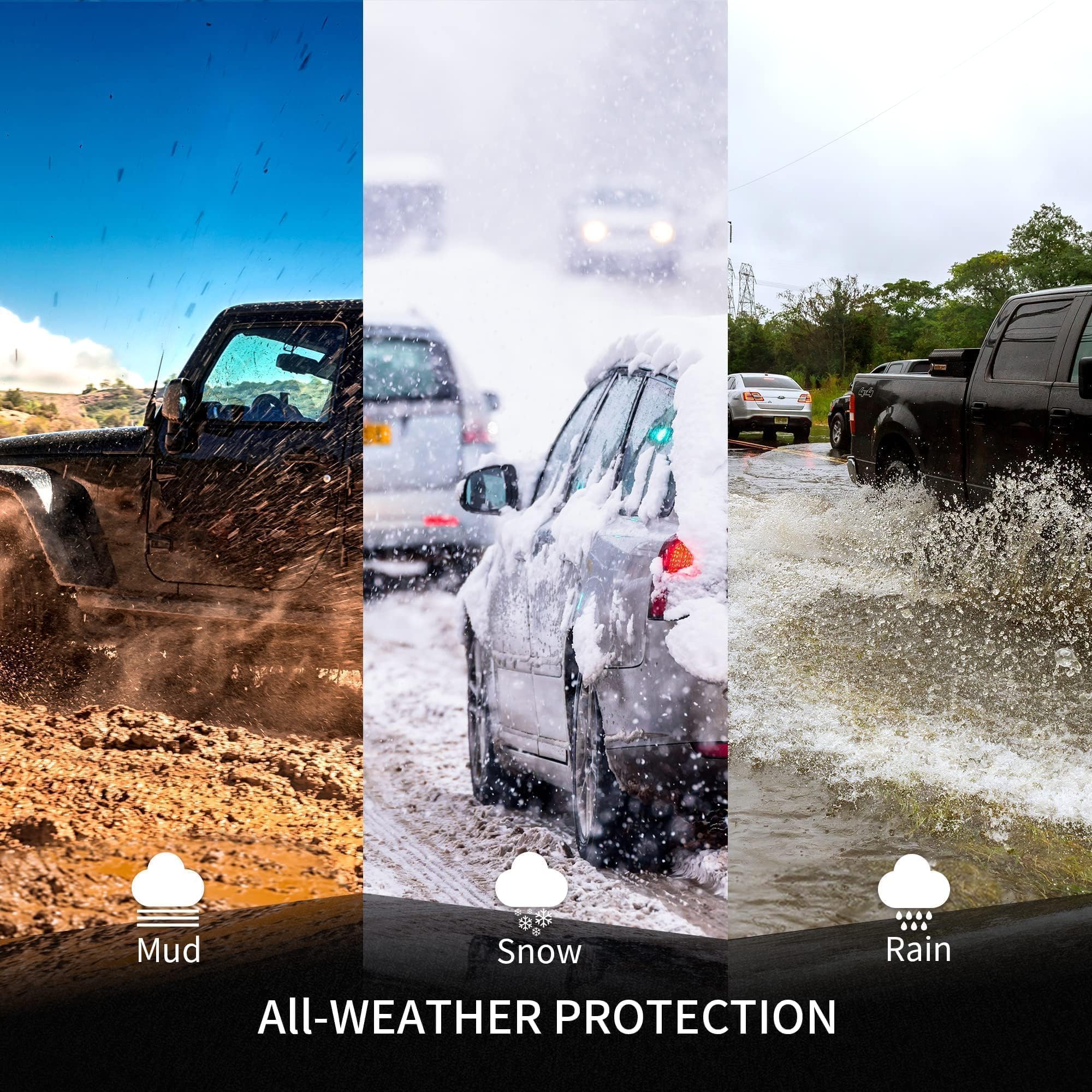 Oedro Floor Mats For Chrysler Pacifica 2017-2025 (No Hybrid Models), Fit 7 And 8 Passenger Model, 3D Custom All-Weather Protecti