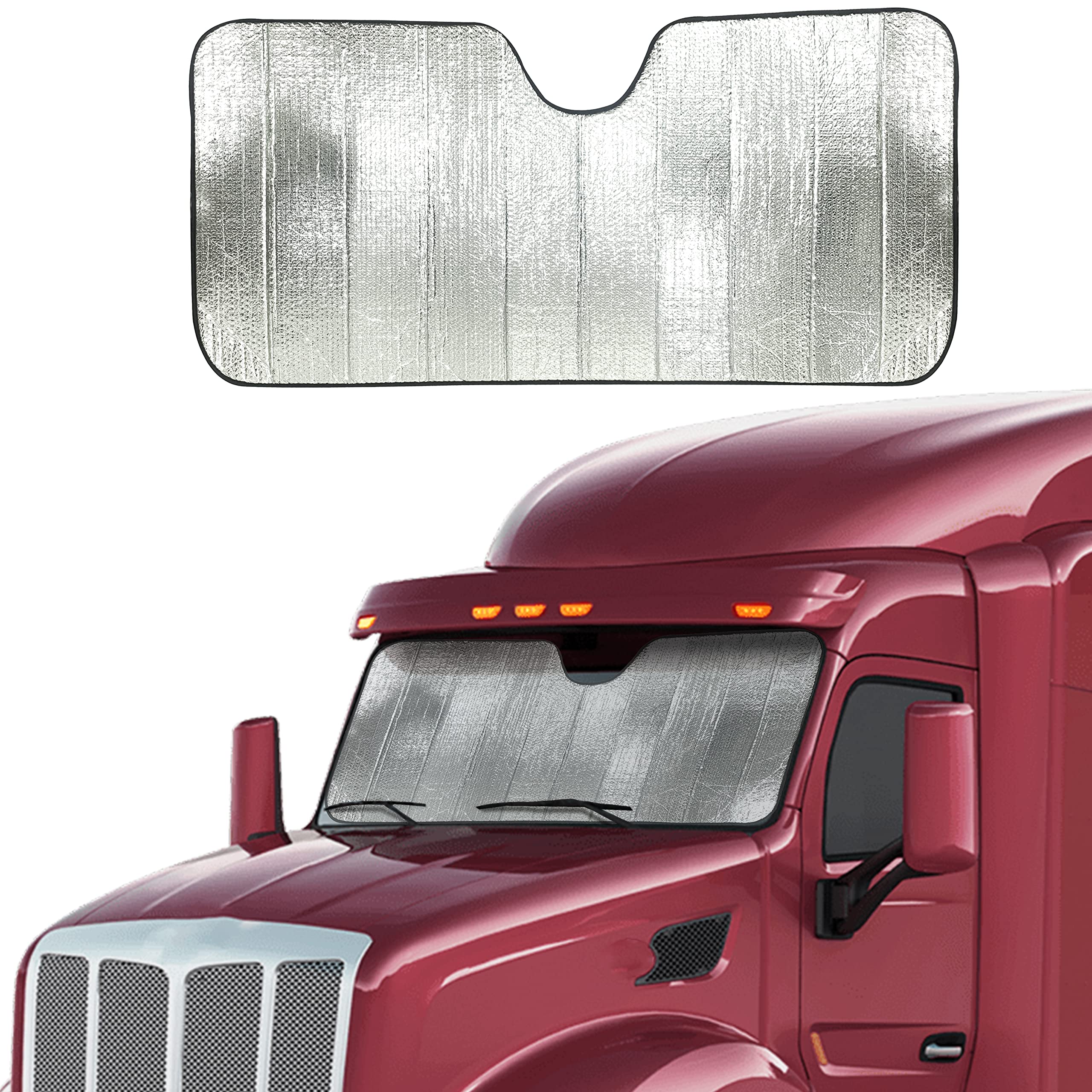 Econour Accordion Sun Shade Windshield For Trucks | Automotive Windshield Sun Shade To Keep Your Rig Safe | Fits For Semi Truck