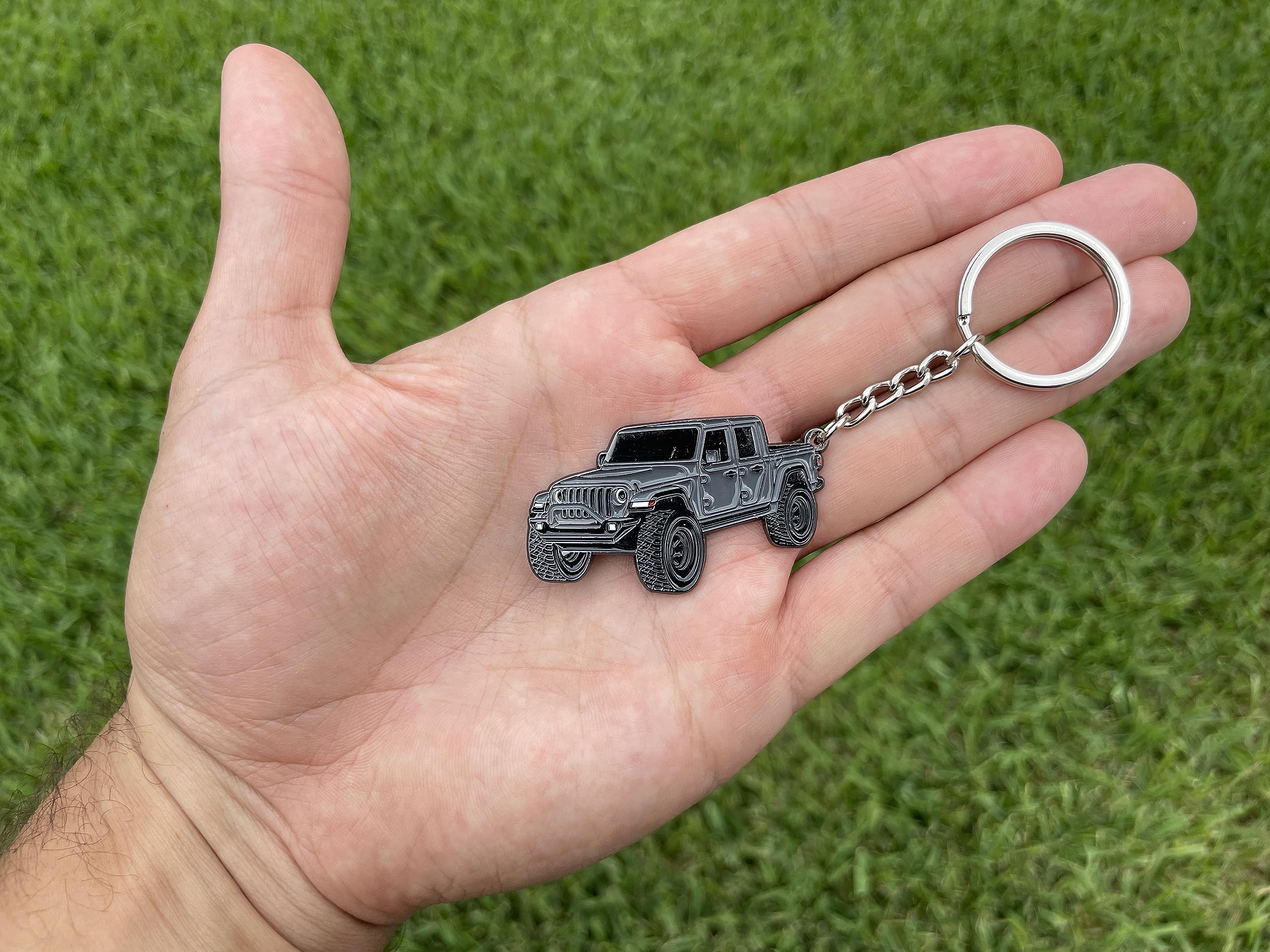 FOUR WHEEL BEAST Jeep Gladiator Keychain - Officially Licensed Jeep Accessories Key Chain Fob Cover Mods 2024 2023 (Granite)