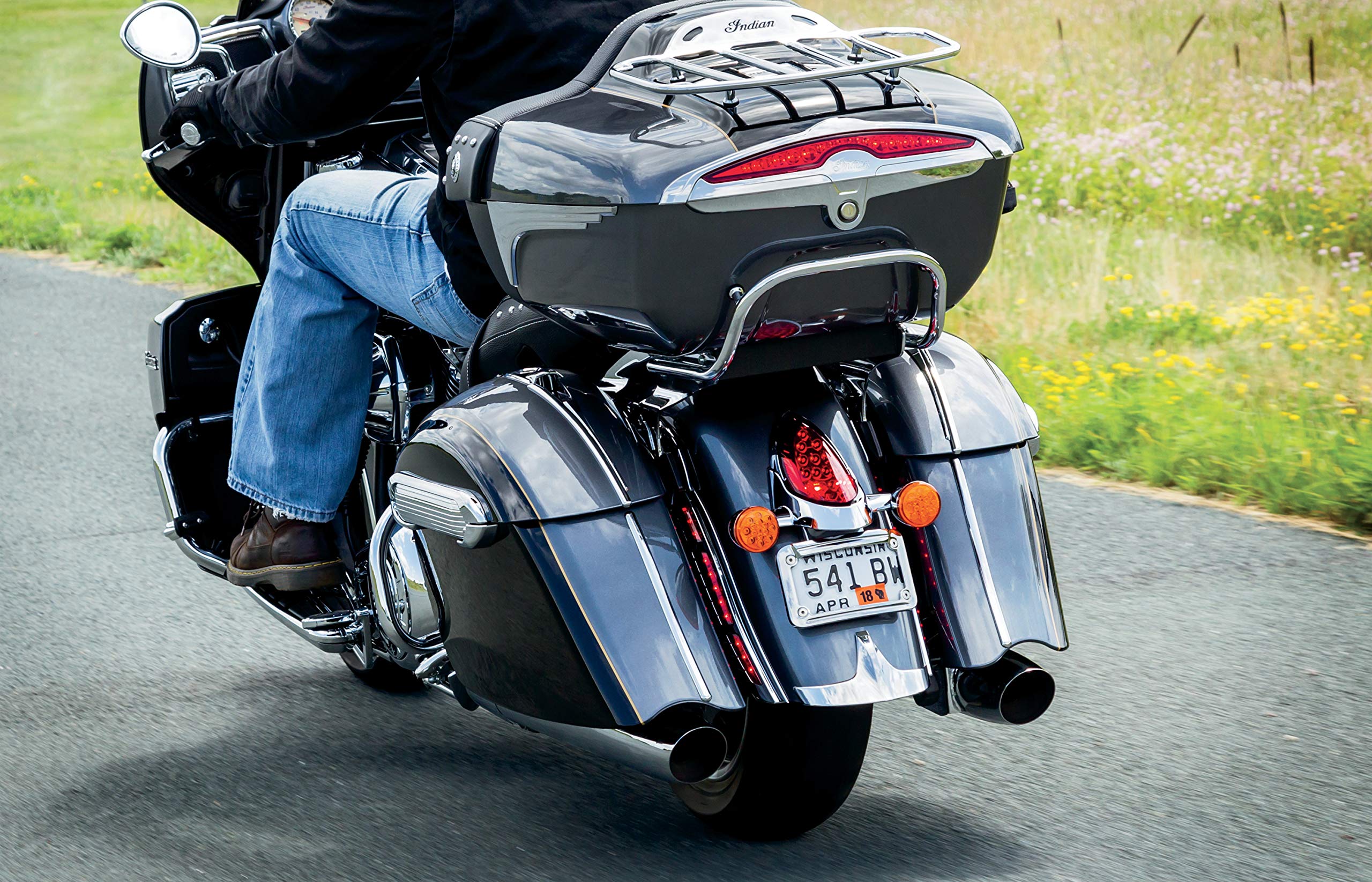 Kuryakyn 2898 Led Rear Fender Strip Lights Plug-&-Play For Indian Motorcycles, Chrome