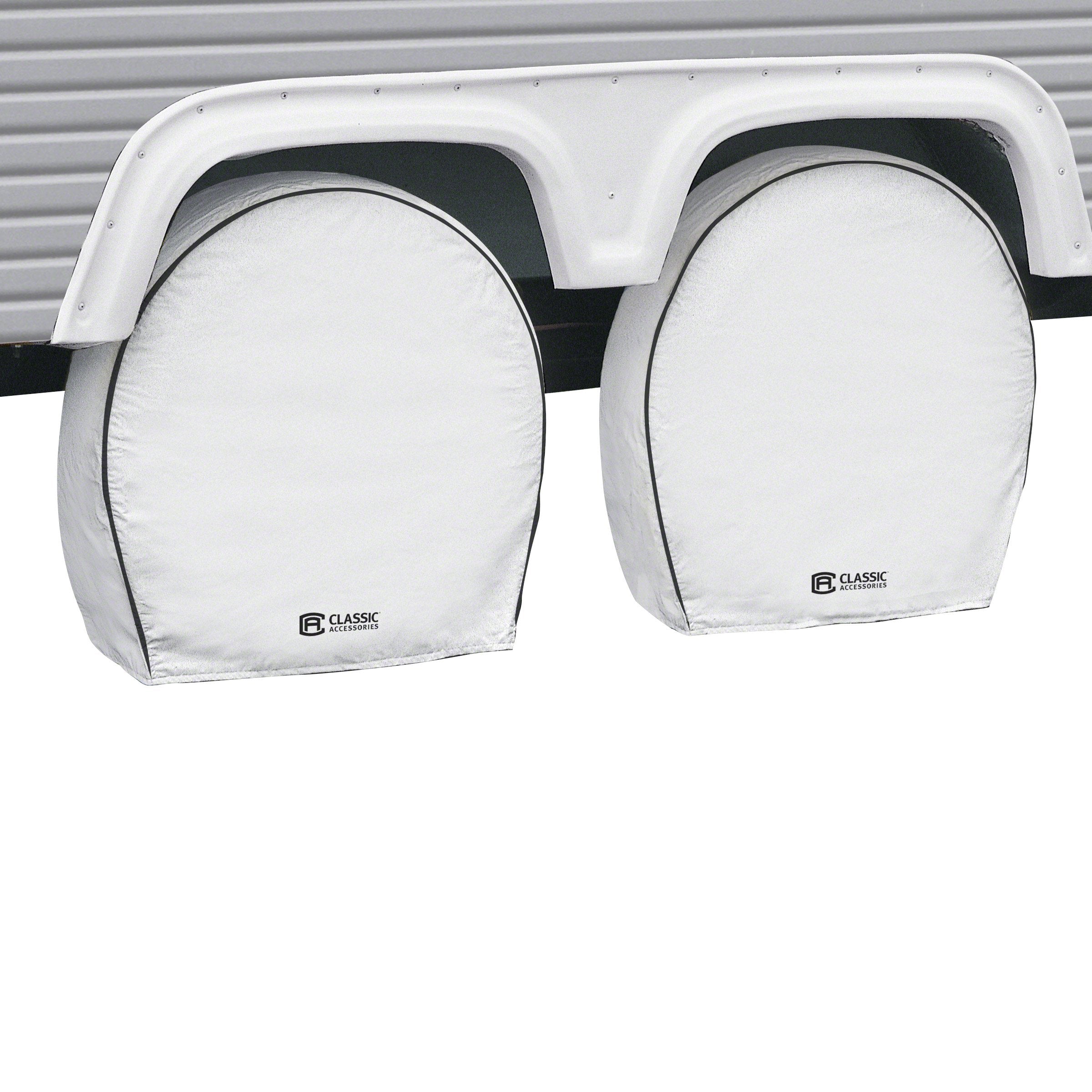 Classic Accessories Over Drive Deluxe Rv Wheel Cover, Wheels 24'' - 27'' Diameter, 8.5'' Tire Width White