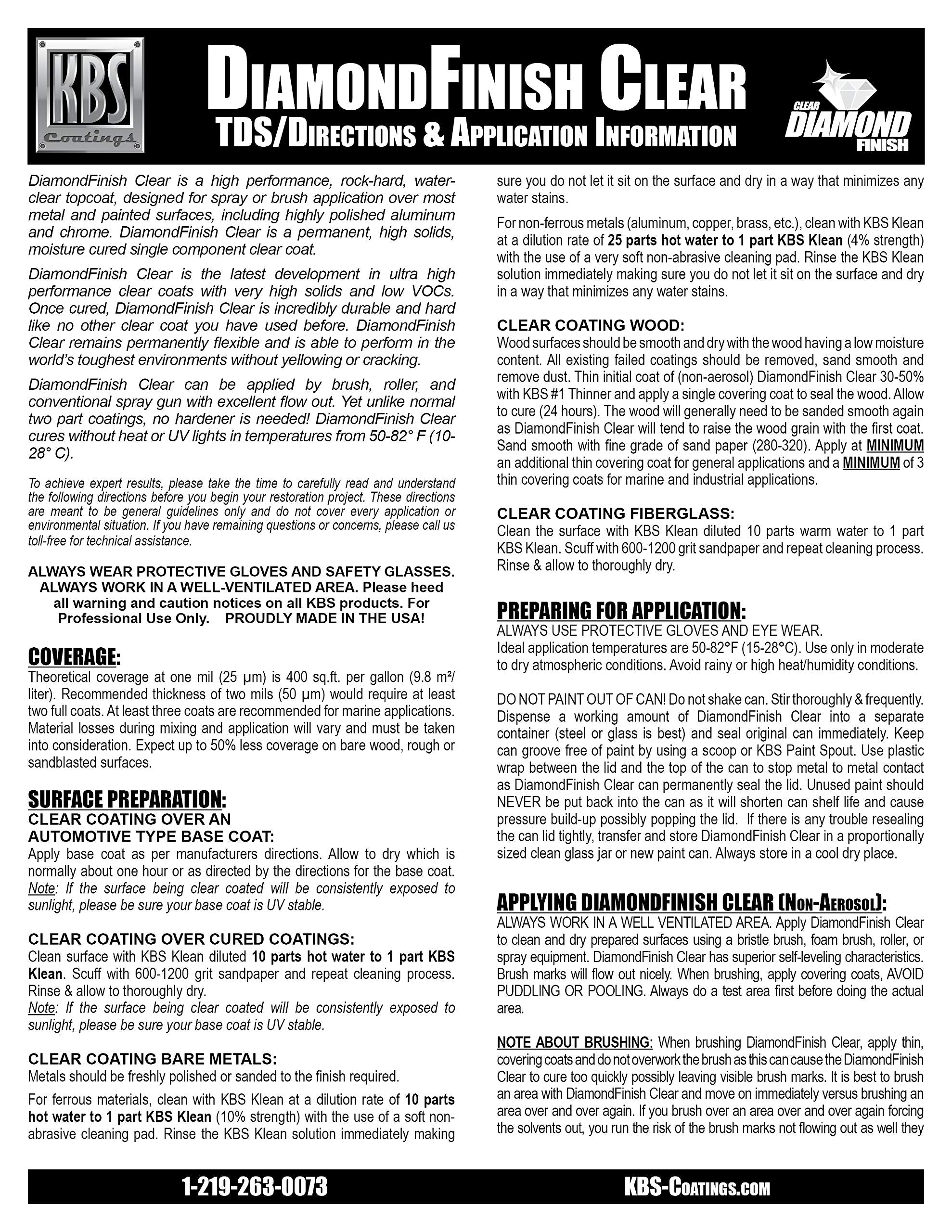 Kbs Coatings 8124 Clear Satin Diamond Finish Aerosol, Covers 35 Sq Ft, 15 Ounce (Pack Of 1)