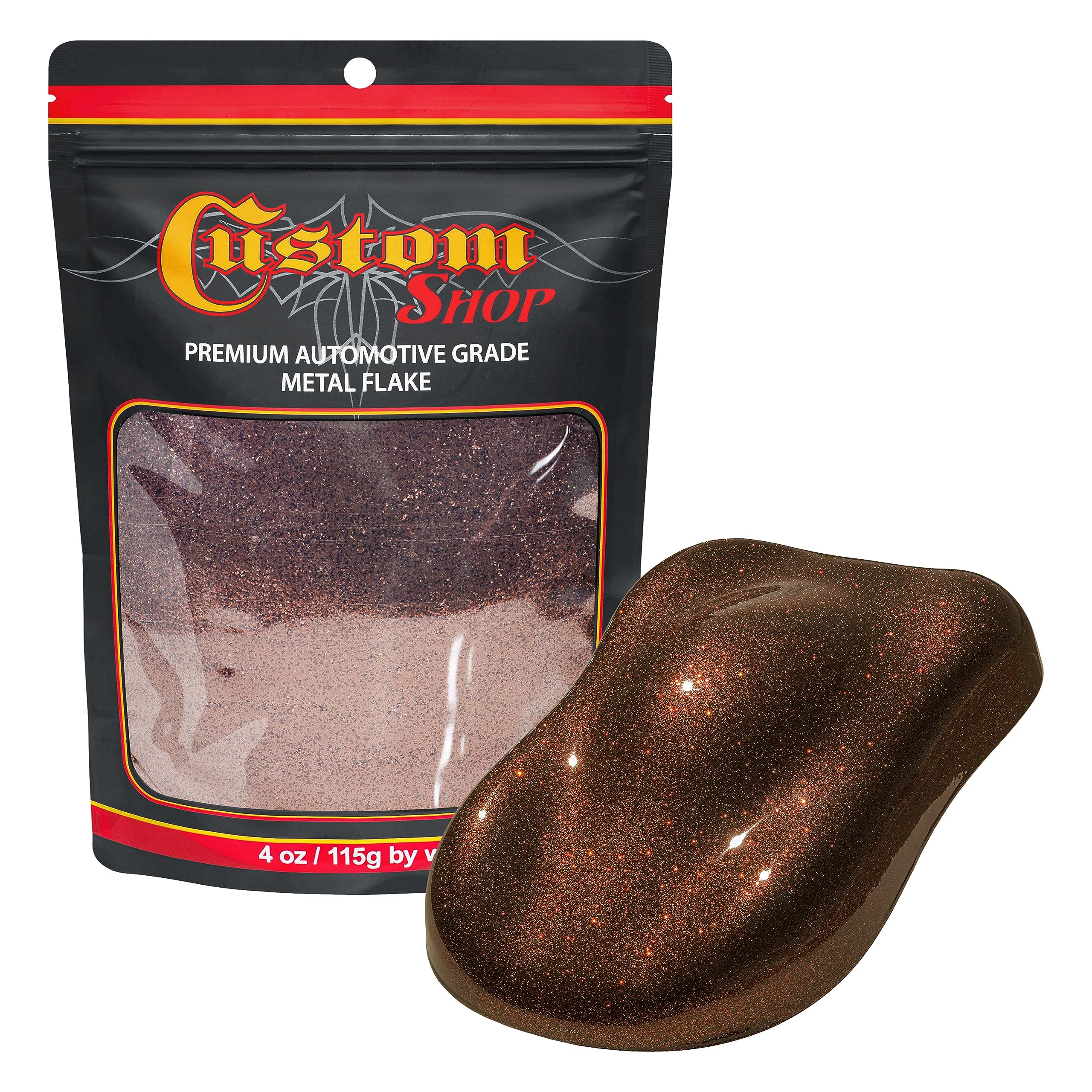 Custom Shop - Rootbeer - 4-Ounces of Standard Metal Flake .015'' 375 Micron Size - Premium Automotive Grade Flake, UV, Fade, Sol