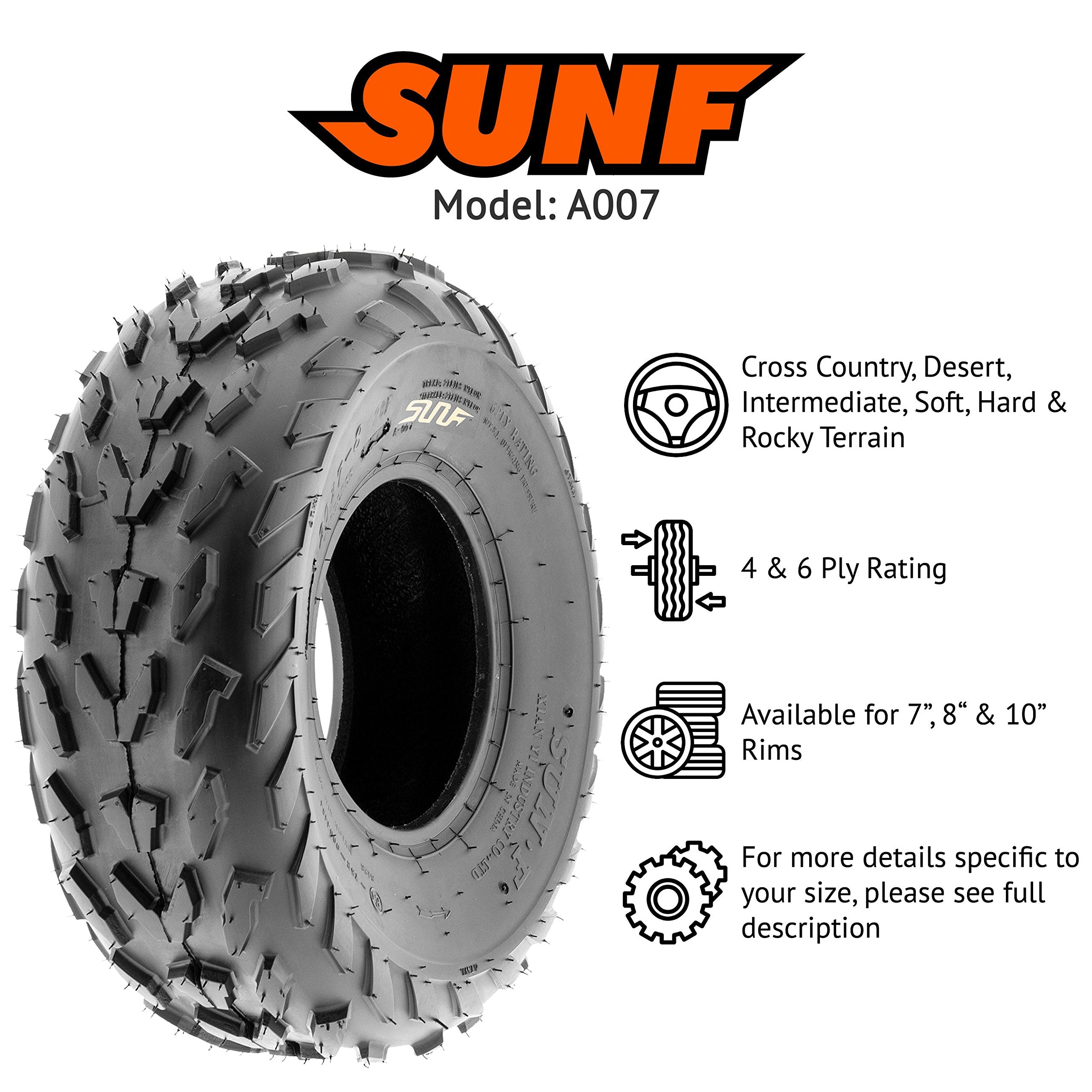 SunF 23x7-10 ATV UTV Tire 23x7x10 All Terrain 6 PR A007 - PAIR of 2