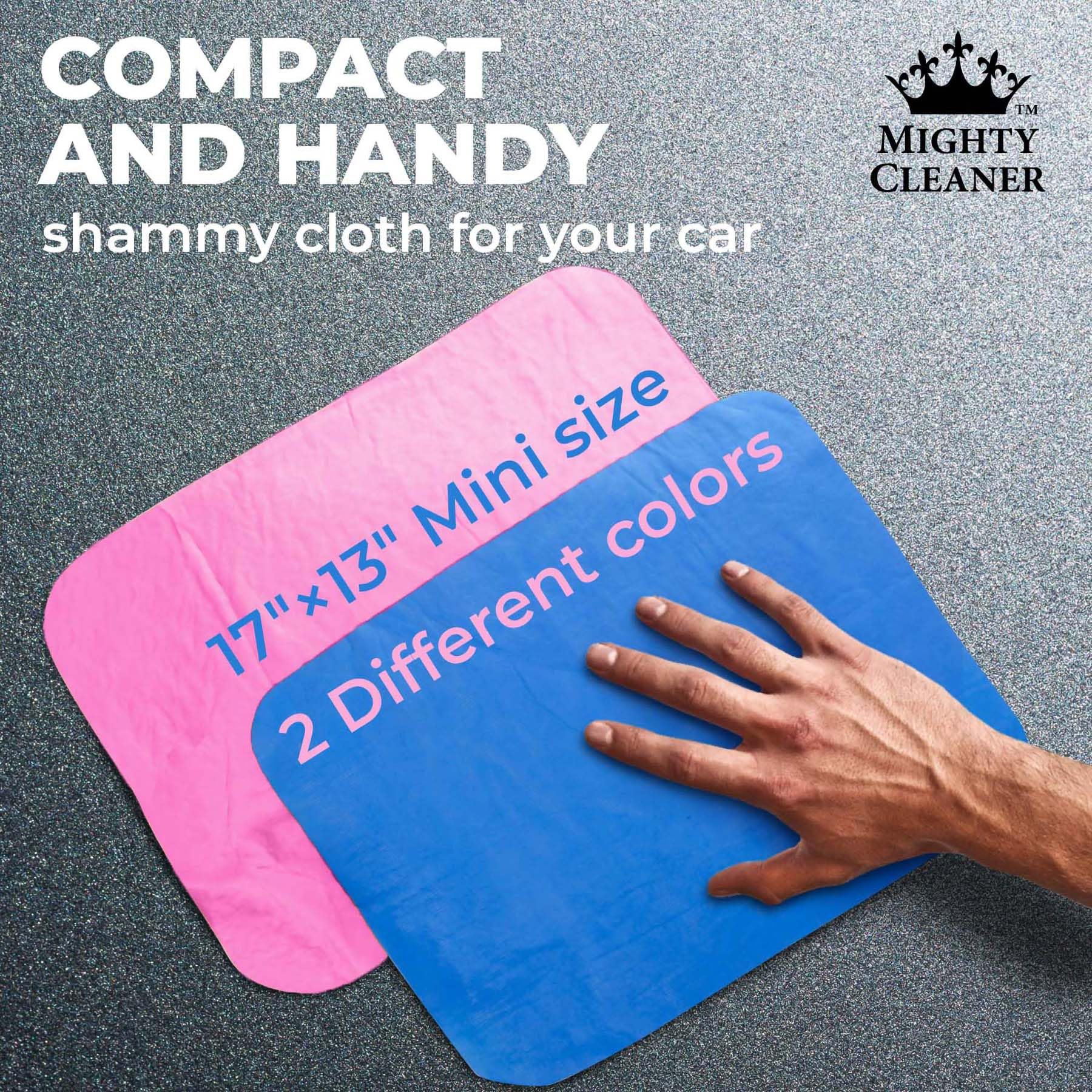 Premium 2Pk Mini +1 Free Shammy Cloth - Super Absorbent Chamois Towel - Reusable Scratch-Free Car Drying Towel - 17'X13'