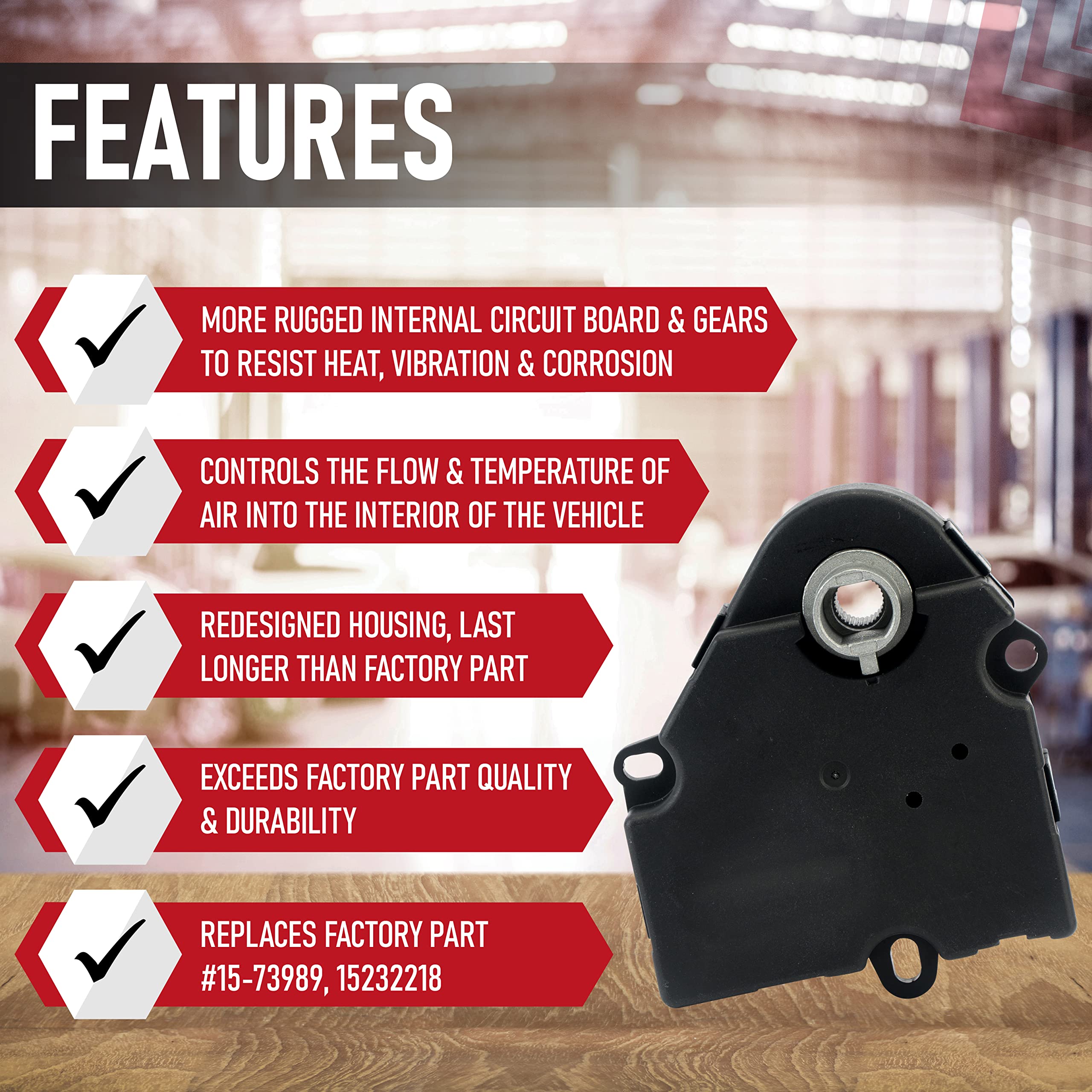 Hvac Air Blend Door Actuator - Replaces 15-73989, 604-140, 20826182, 1573989 - Compatible With Chevy Traverse 09-12, Gmc Acadia