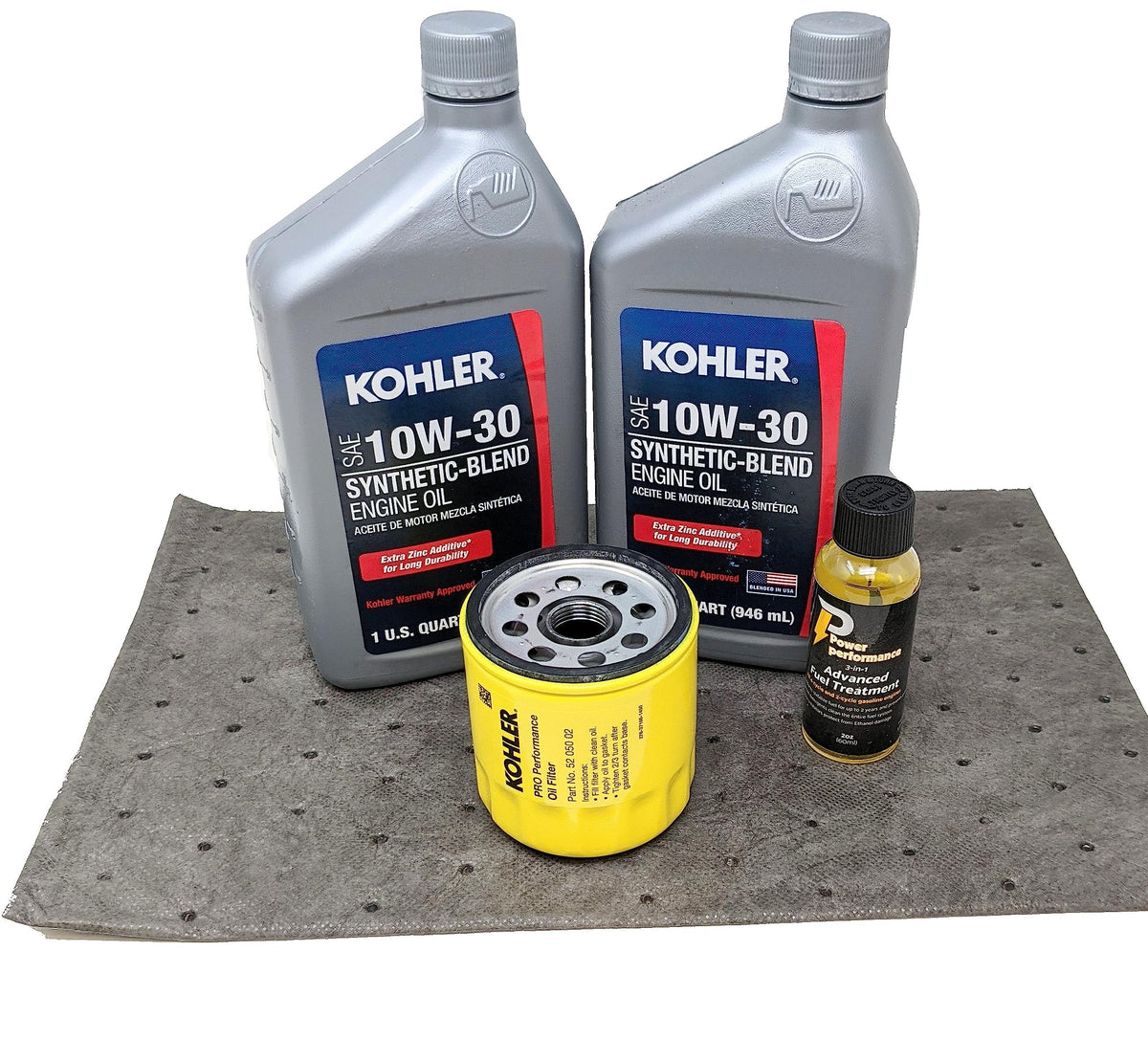 Kohler Genuine 52 050 02-S Oil Change Kit w/pad 10W30 Oil and fuel treatment