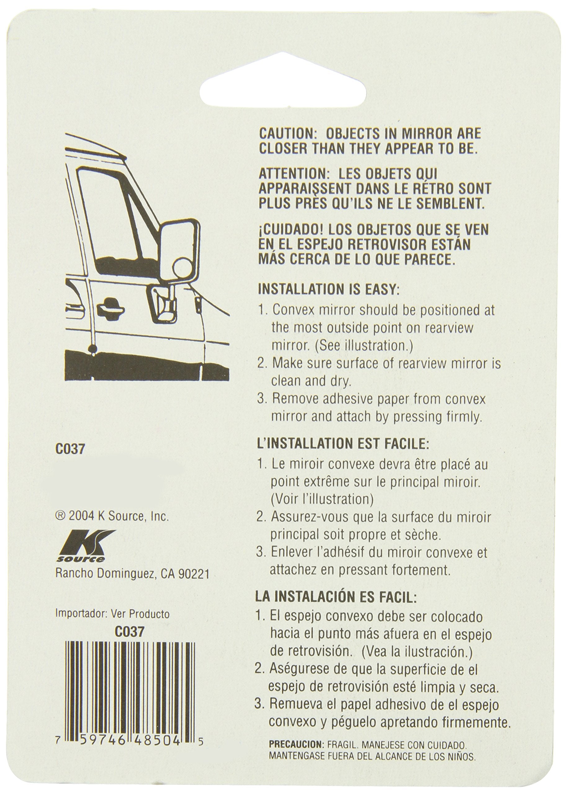 Fit System C037 Driver/Passenger Side Replacement Round Convex Mirror