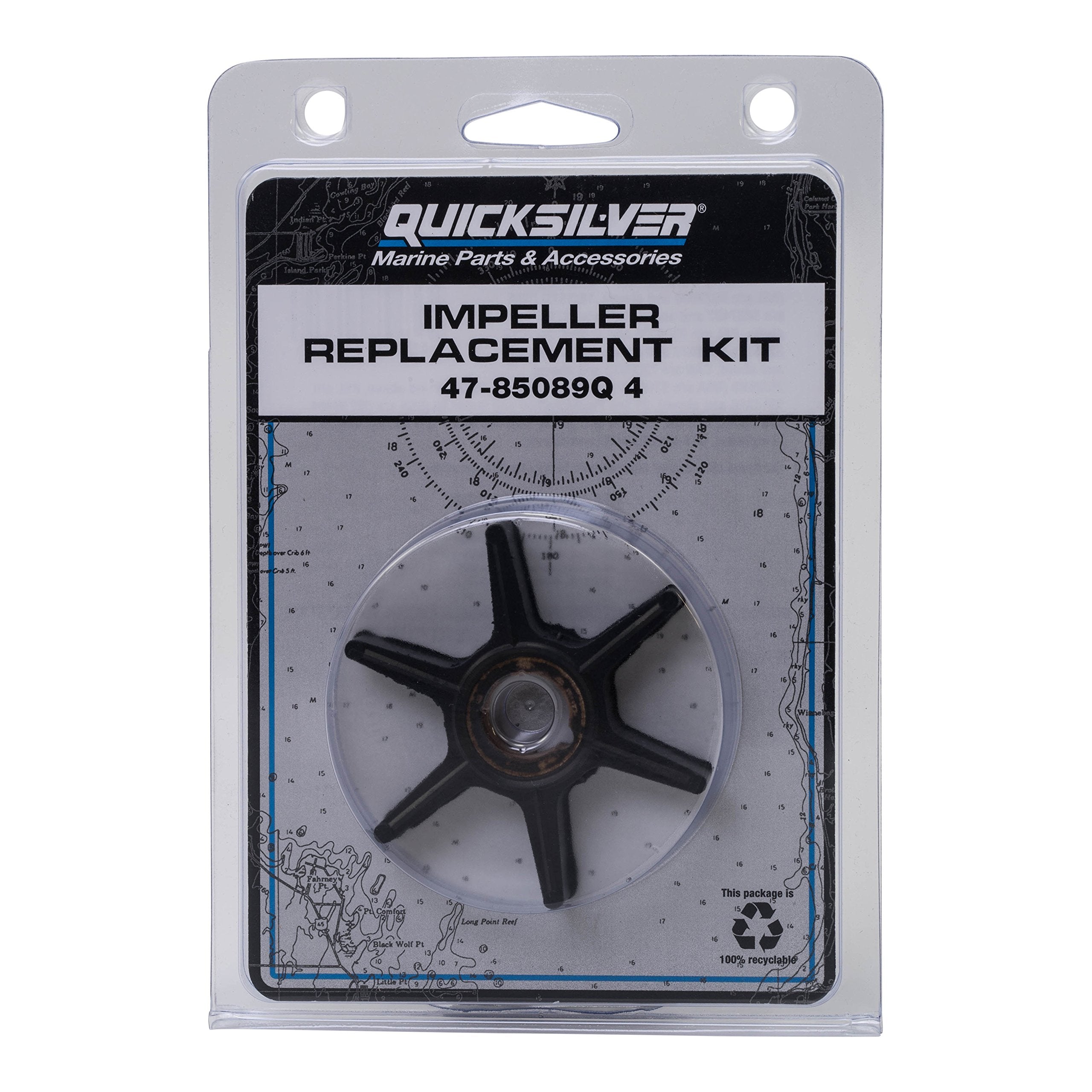 Quicksilver 85089Q4 Water Pump Repair Kit For Mercury And Mariner Outboards 15-25 Hp 2-Cycle Outboards