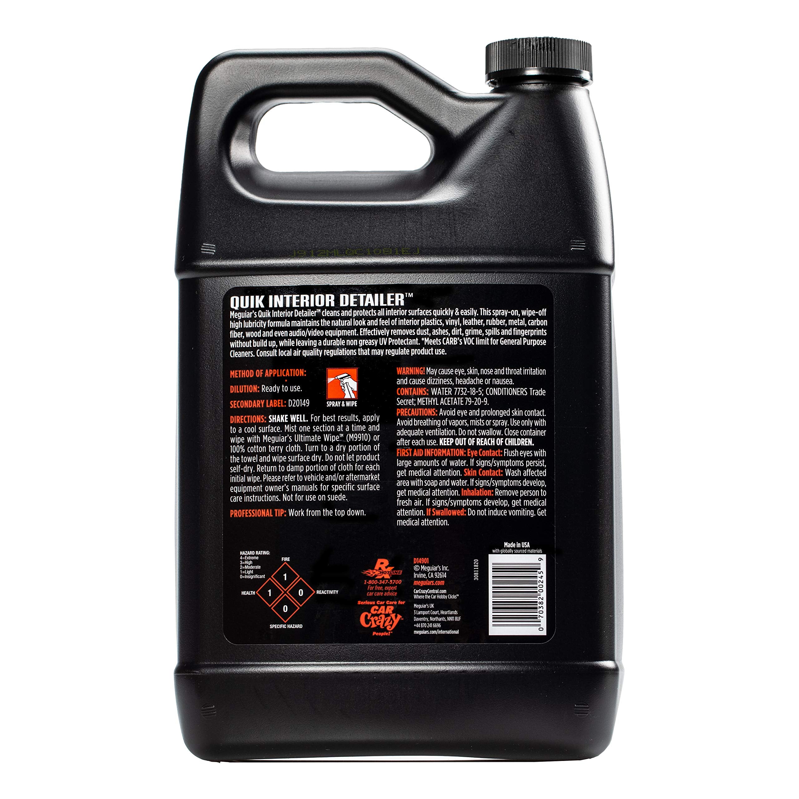 Meguiar'S Professional Quik Interior Detailer D14901 - Quickly And Easily Clean And Protect Your Car'S Interior - Safe On All In