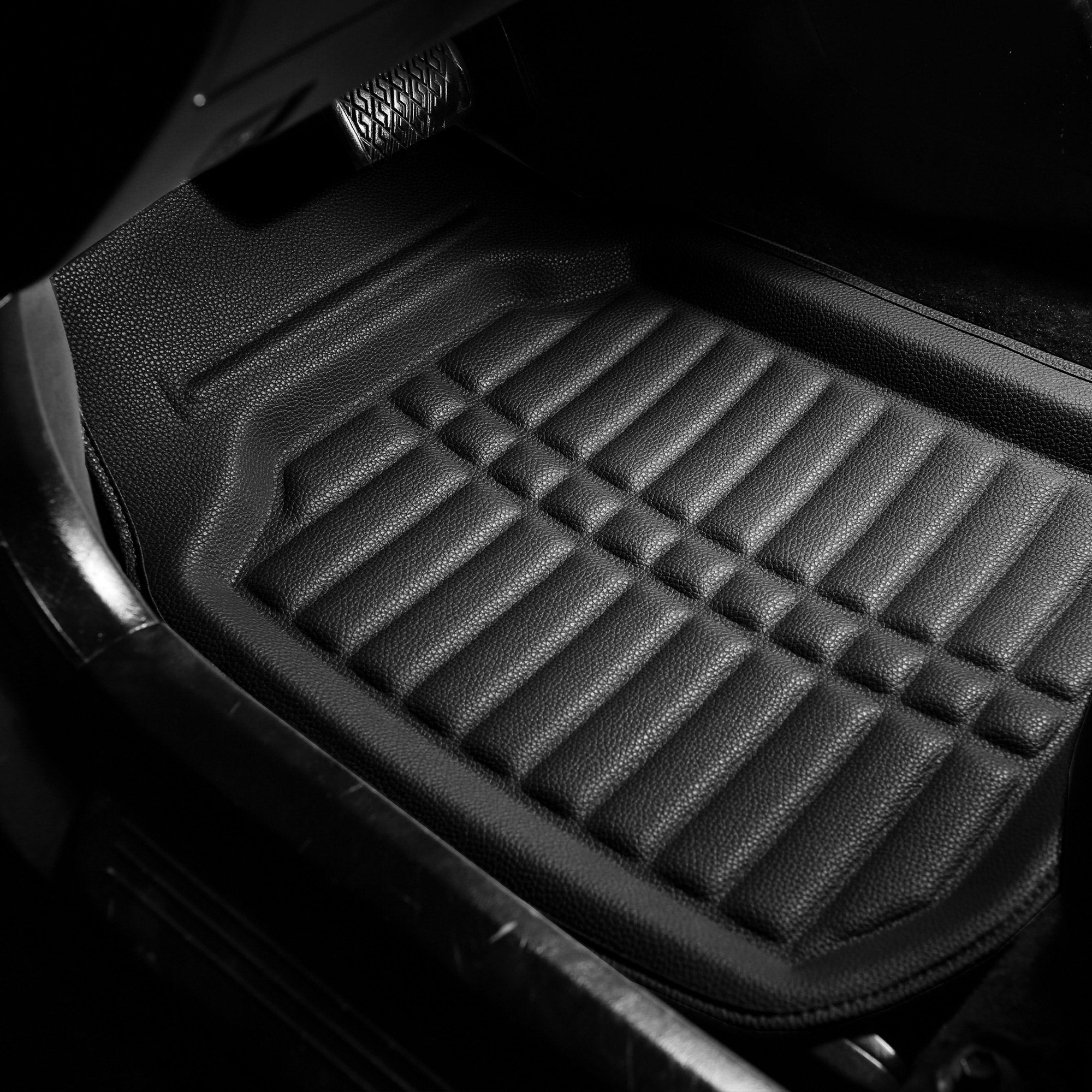 Fh Group Universal Fit For All Weather Protection Deep Tray Style Automotive Floor Mats Fits Most Cars, Suvs, And Trucks, 4 Piece Solid Black