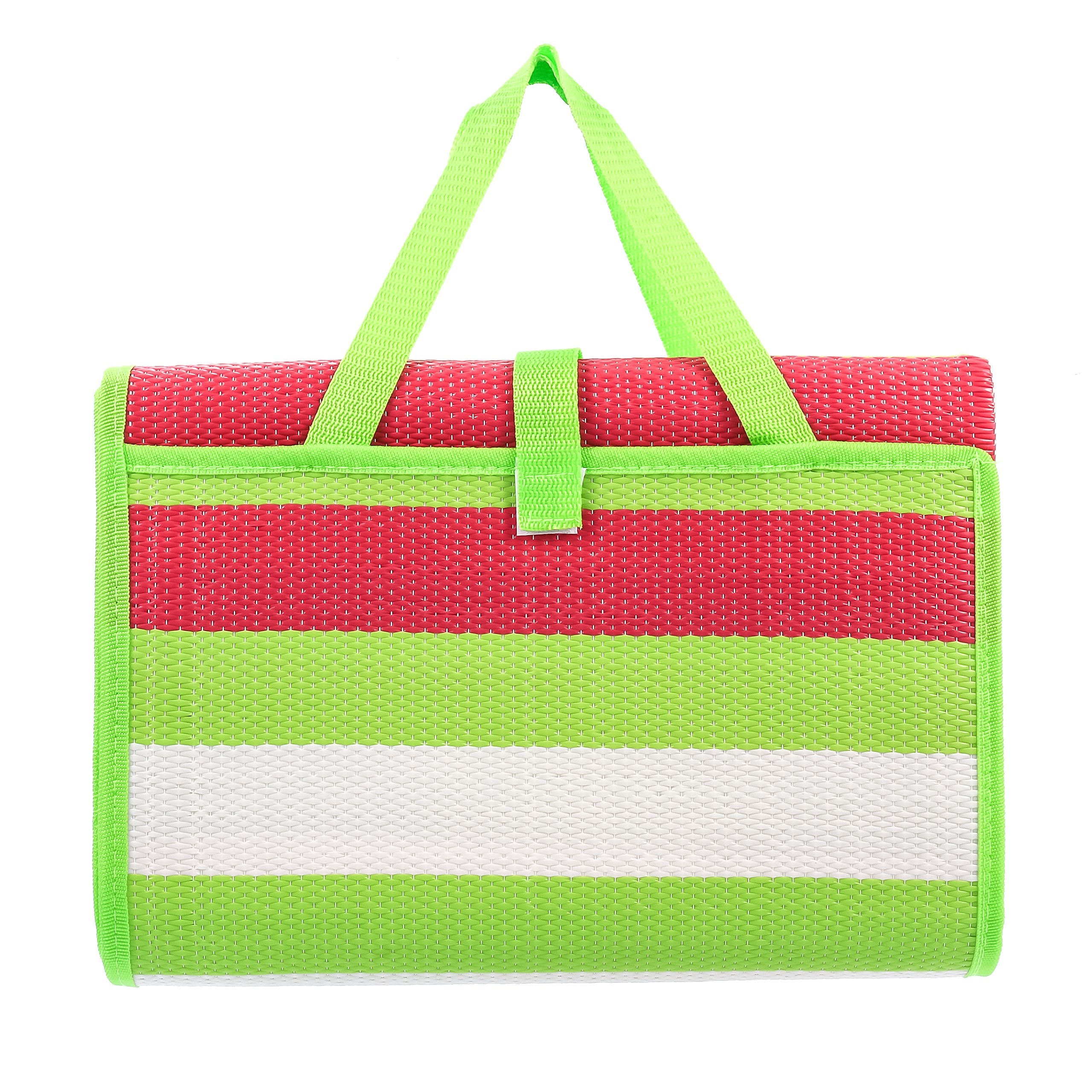 Camco Handy Mat With Strap, Perfect For Picnics, Beaches, Rv And Outings (Green/Red - 60'' X 78'') (42813)