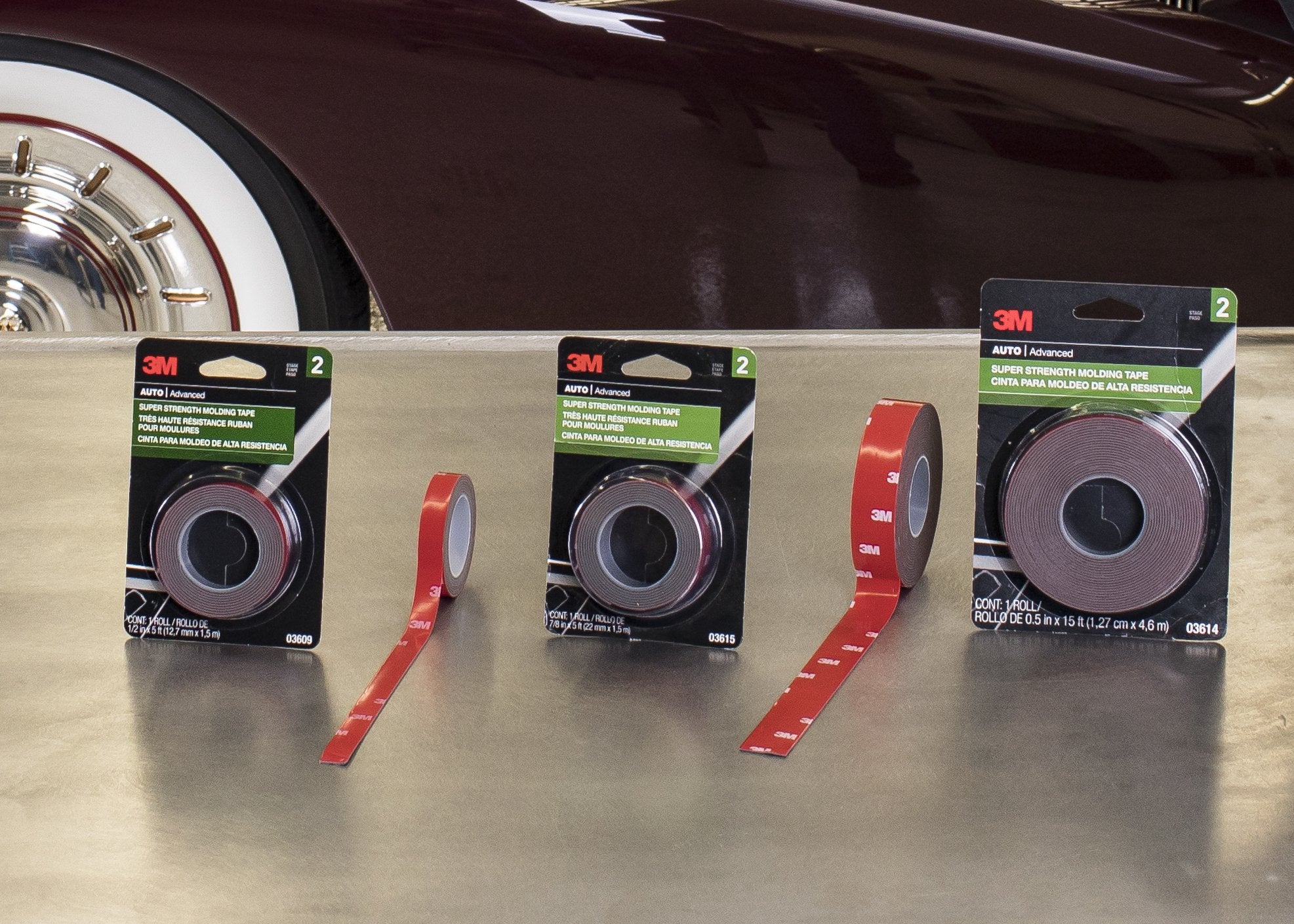 3M 03614 Scotch-Mount 1/2'' X 15' Molding Tape (2-Rolls)