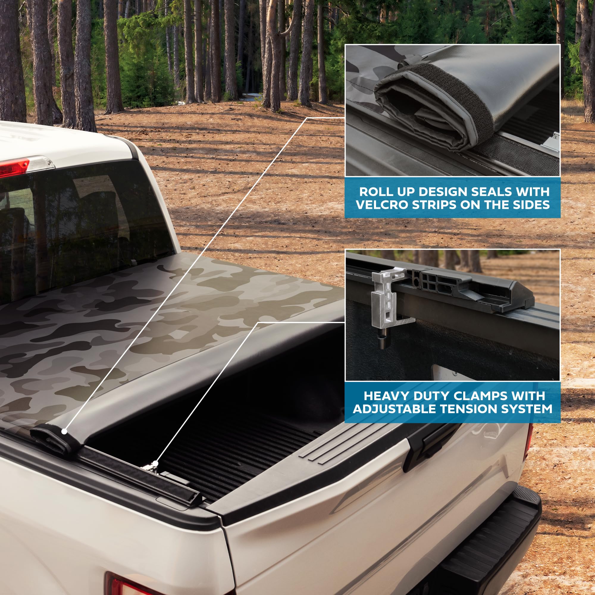 Motorbox Soft Tri-Fold Truck Tonneau Cover For Ram 1500 (Classic Only) (2002-2025) / Ram 2500 & 3500 (2003-2020) With 6.4 Ft Bed