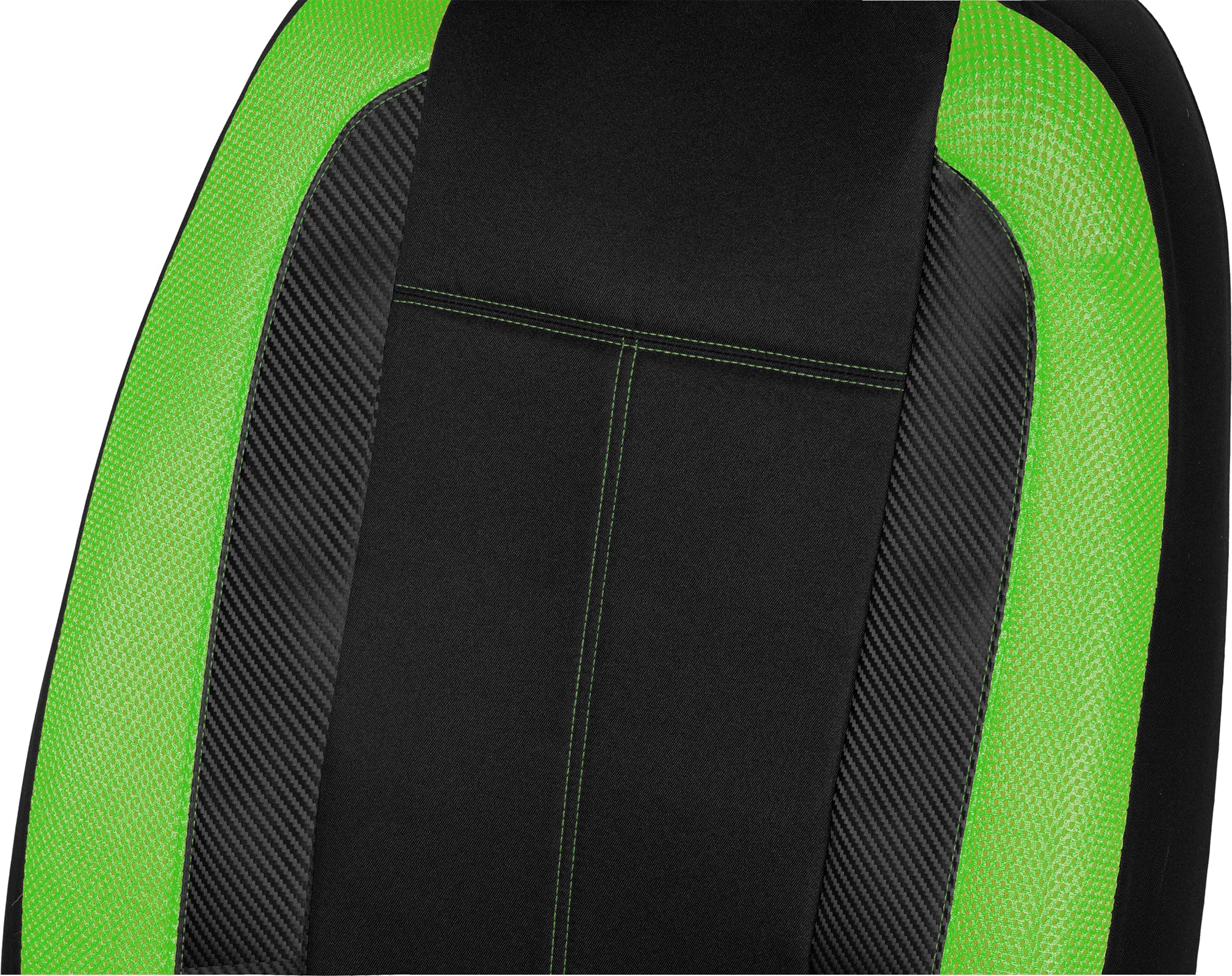 PIC AUTO Low Back Front Car Seat Covers - Sports Carbon Fiber Mesh Design, Two Front Set, Airbag Compatible, Universal Fit for M