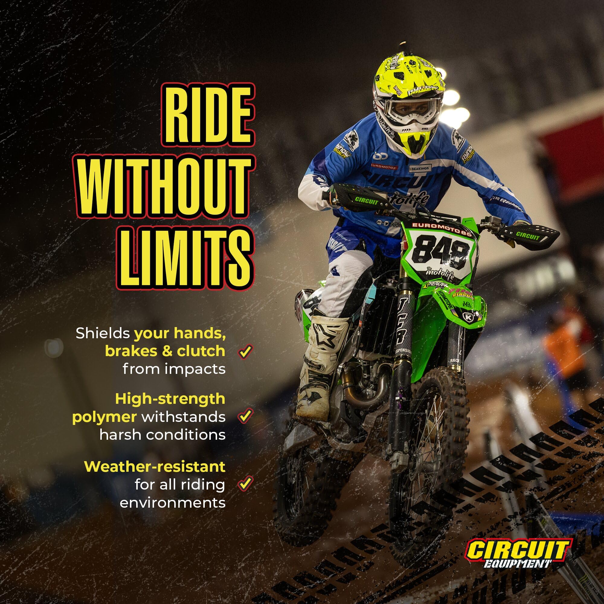 Circuit Equipment - Vector Bicolor Handguard - Nylon Temples And Textured Carbon Shell - Lightweight Protection With Universal F