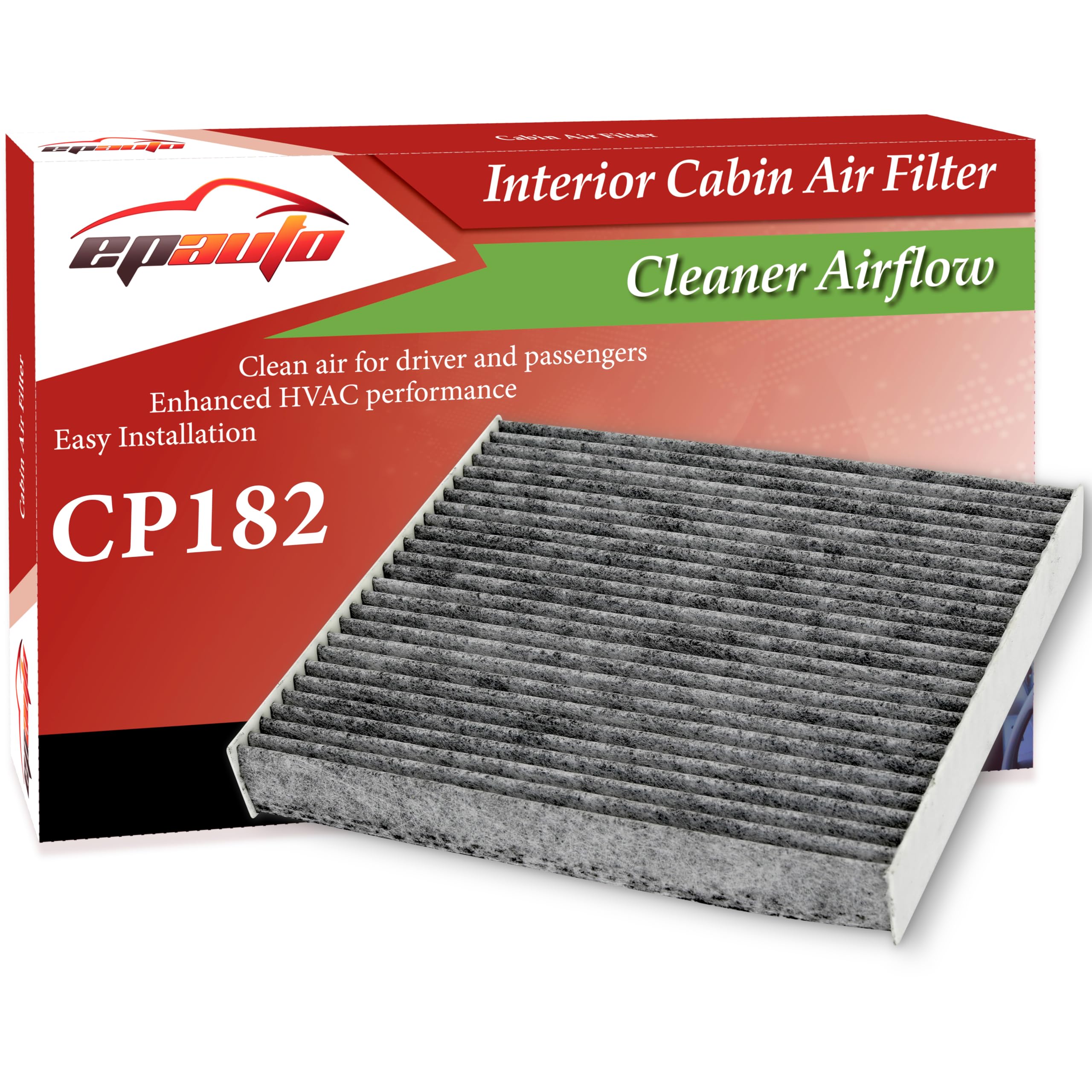 [3-Pack] Epauto Cp182 (Cf11182) Cabin Air Filter Replacement For Honda Accord, Civic, Cr-V, Fit, Hr-V, Insight, Odyssey, Pilot,