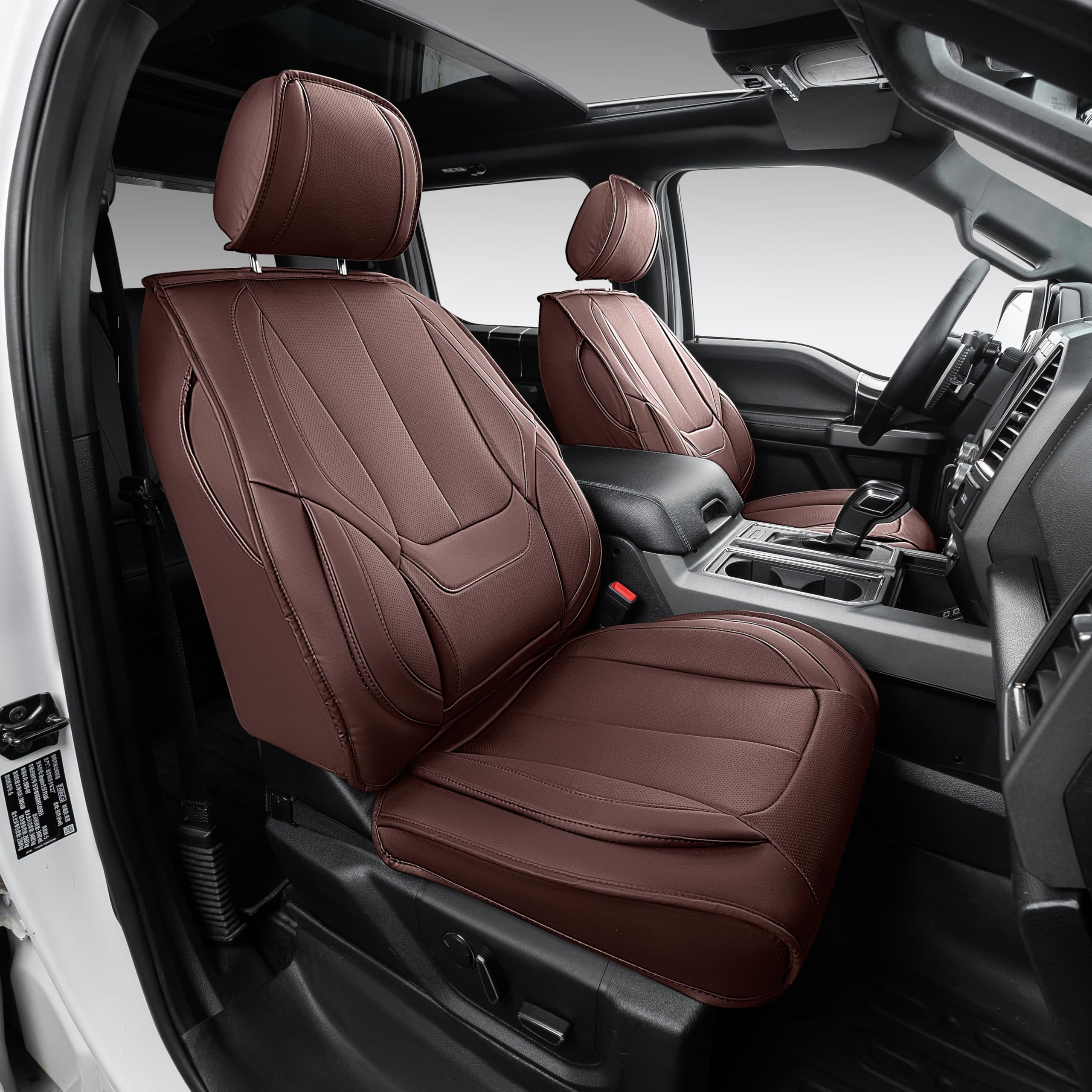 OASIS AUTO Custom Fit Seat Covers Compatible with Ford F-150 2009-2014 SuperCrew/Extended/Regular Cab, Waterproof Faux Leather T