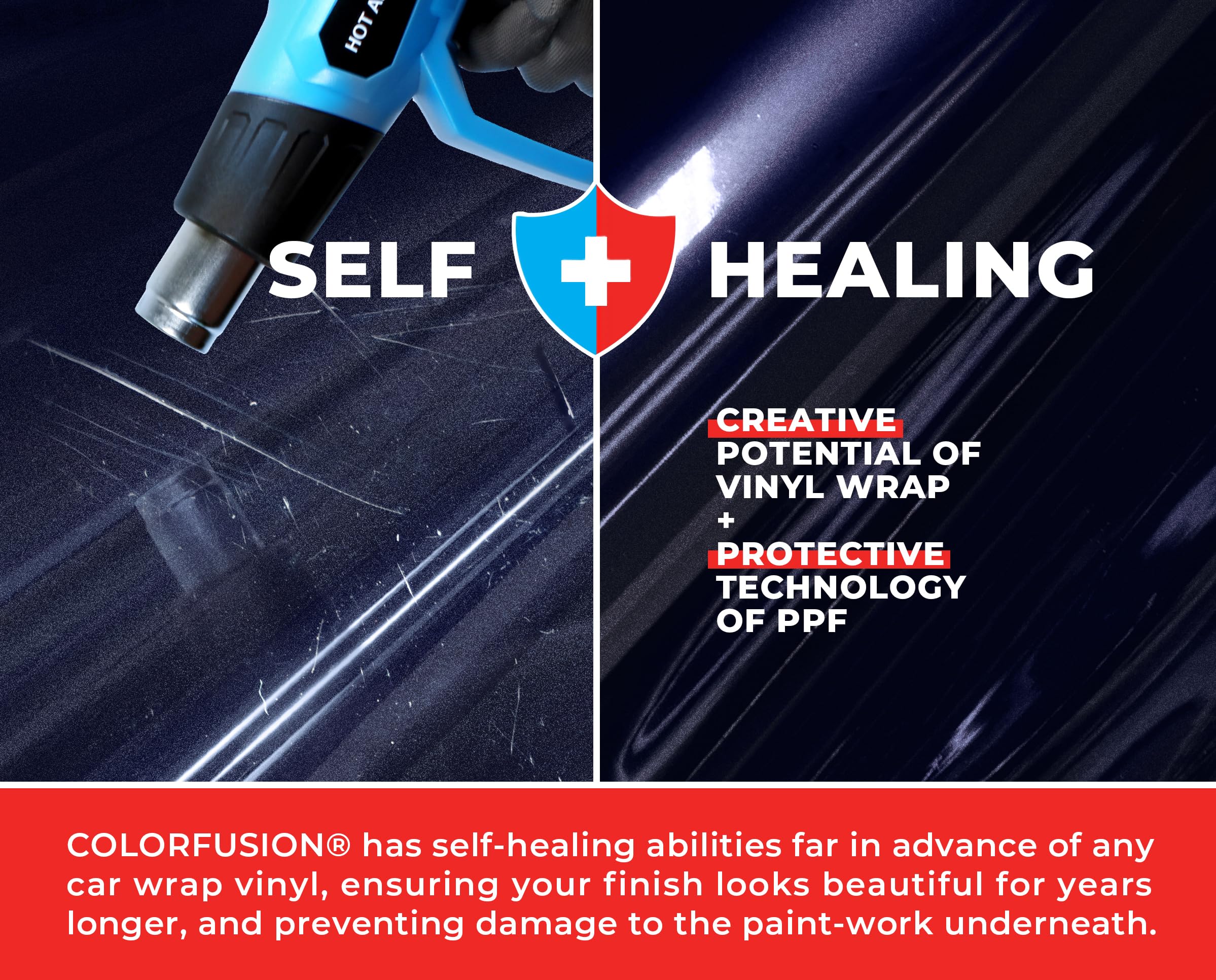 Colorfusion Ppf By Vvivid, Gloss Storm Grey Dry Apply Ppf Vinyl Car Wrap Roll 20Ft X 5Ft