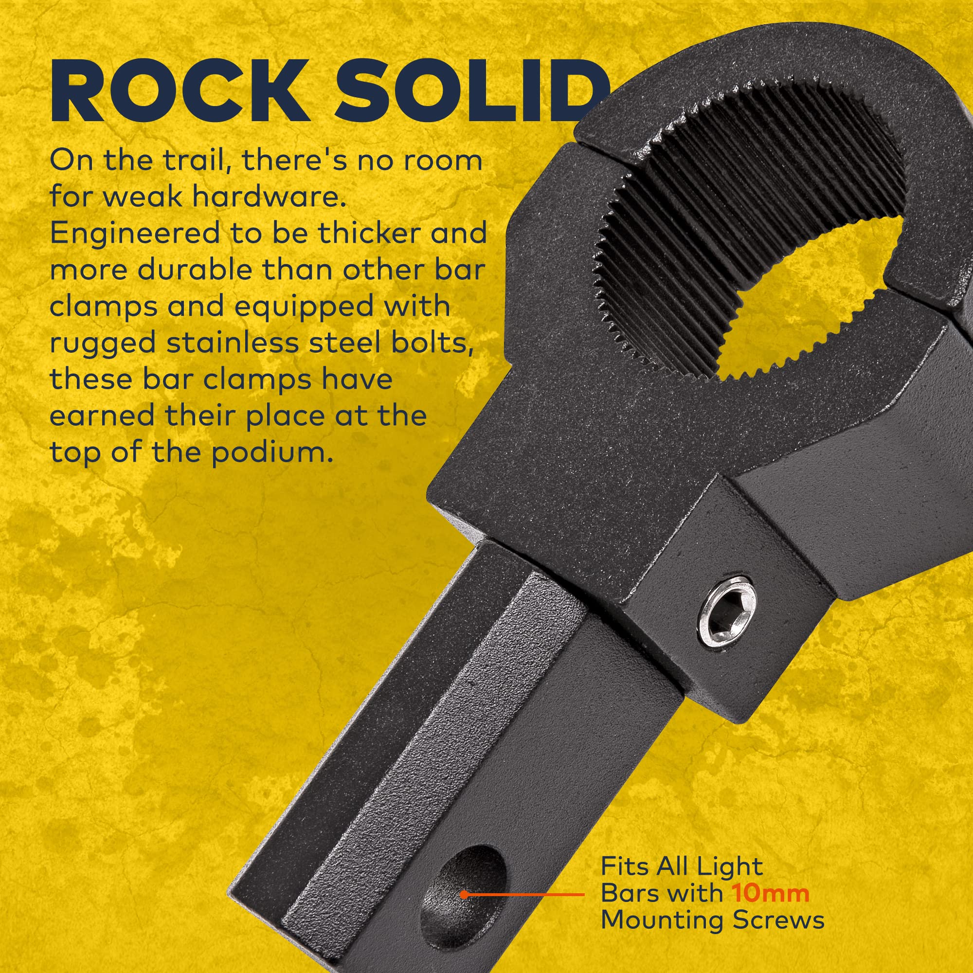 Lamphus Off-Road Atv Utv Light Bar Mounts Mounting Bracket Mini Bar Clamp Kits [0.75''/1''/1.25'' Inch] [360-Degree] [2 Stud Siz