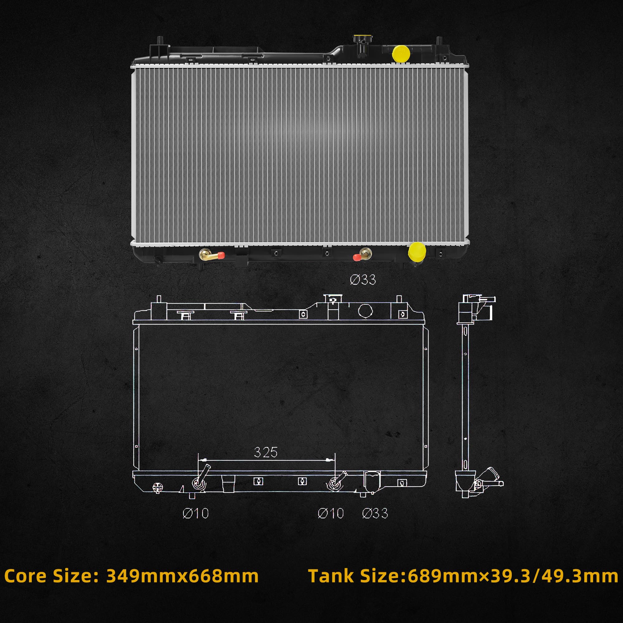 Dwvo Radiator Compatible With 1997 1998 1999 2000 2001 Crv 2.0L