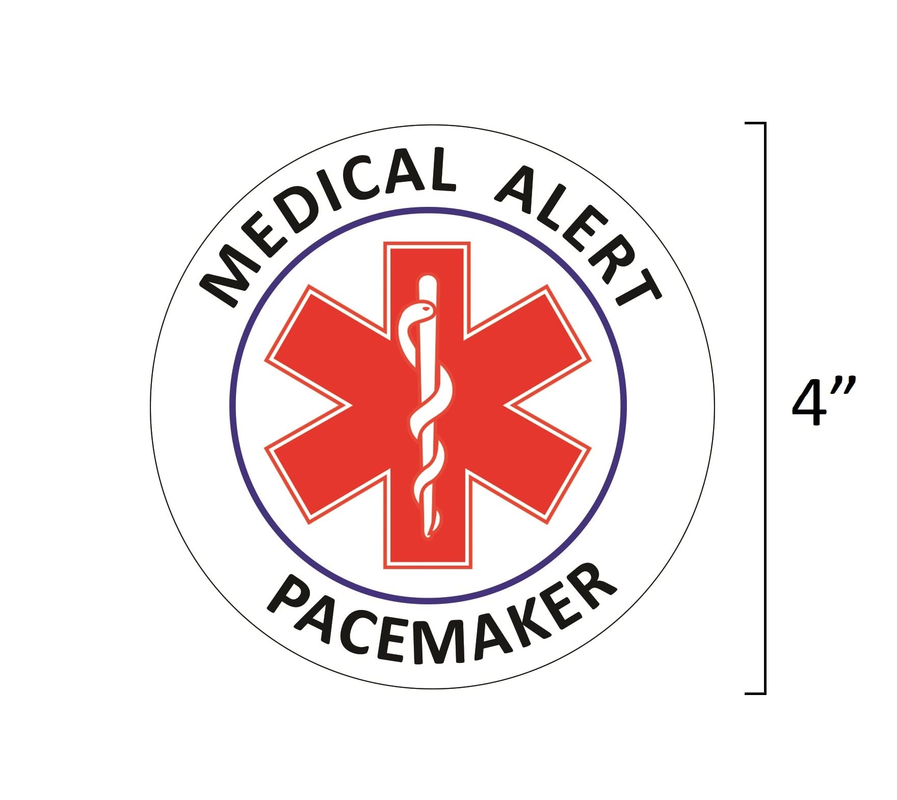 Pacemaker Medical Alert Stickers (Pack Of 2 Stickers) Reflective Decals, For Wheelchairs, Windows, Car Bumpers, Indoor And Outdo