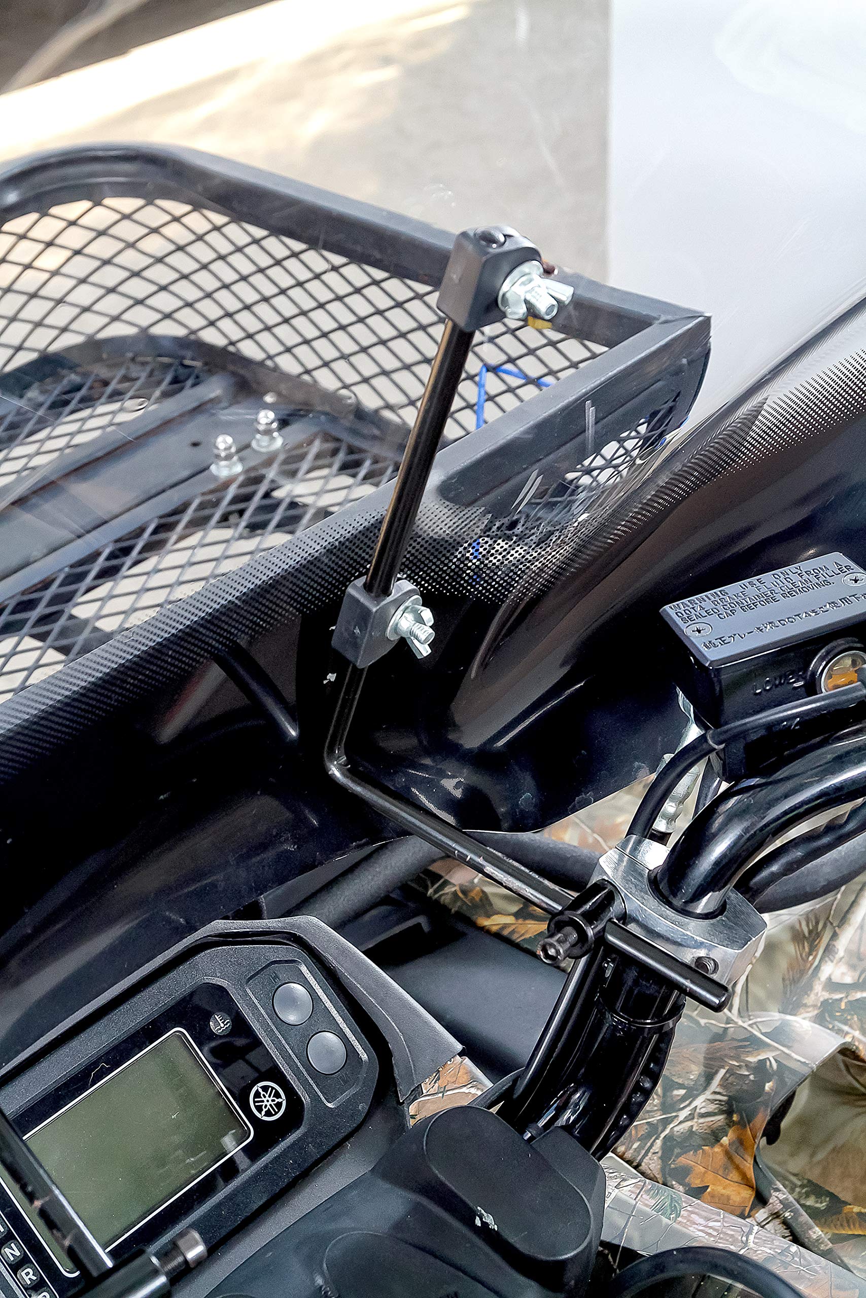 Black Boar Atv Windshield W/Hardware - Features Wrap-Around Design That Shields Hands - Crafted Of Heavy Duty Clear Acrylic - Easily Mounts Onto Handlebars To Deflect Wind, Rain, Mud & Insects (66031)