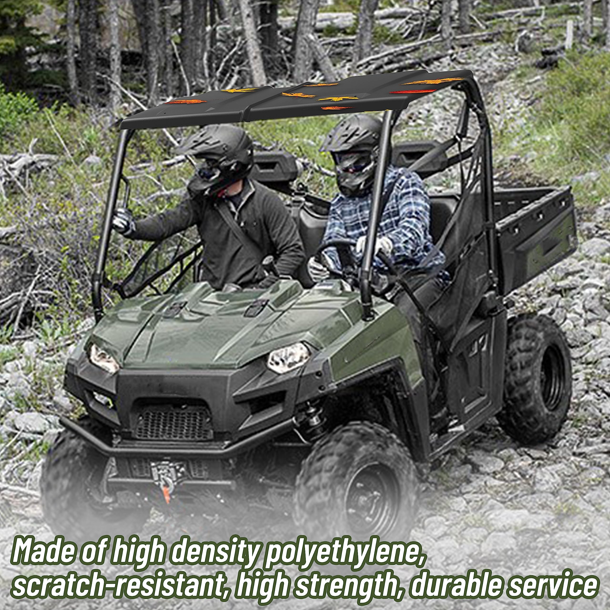 Sautvs Sport Roof For Polaris Ranger 570 Fullsize 16-24, 2-Piece Combination Dustproof Hard Roof Top Sun Visor For Polaris Ranger 570 Full Size 2016-2024 Accessories