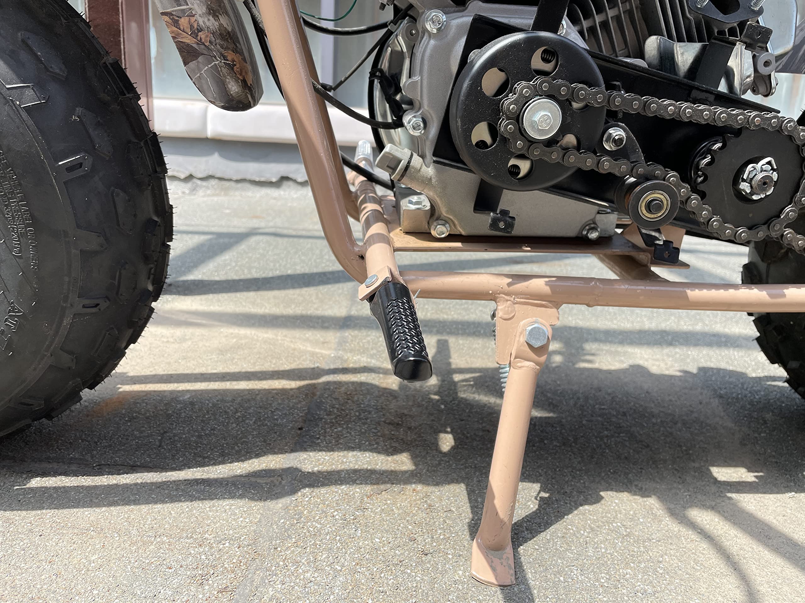 Sjvlxhi Foot Pegs Footrest Bracket Set Assembly For Coleman Bt200X Ct200U Trail 200 Ct200U-Ex Ct100U Trail 100 196Cc 6.5Hp Powersports Motor Mini Bike Left Right Silver 2 Pack Parts Black