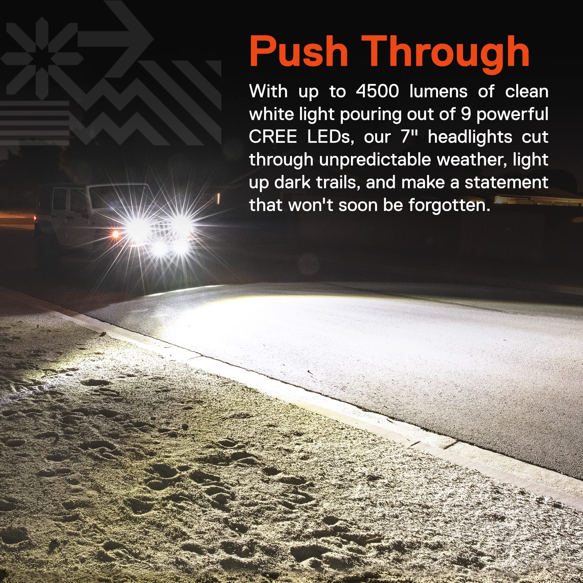 True Mods 7-Inch H6024 Led Headlights + 4-Inch Fog Lights For Jeep Wrangler Jk Unlimited Jku Accessories 2007-2018 [High/Low Sea