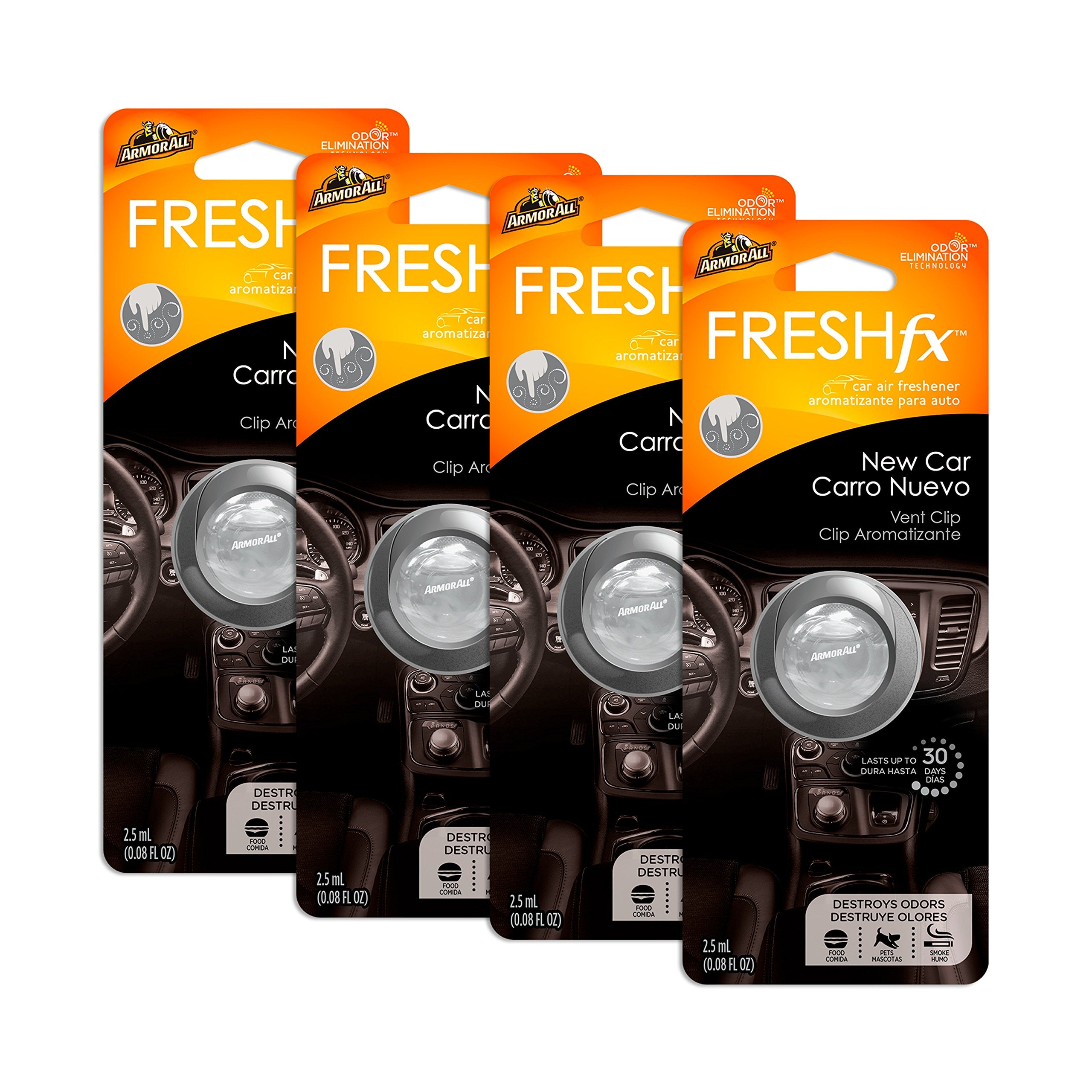 Armor All Car Air Freshener and Purifier - Odor Eliminator for Cars & Truck, Freshfx Island Oasis, 0.08 Fl Oz Vent Clip, Pack of