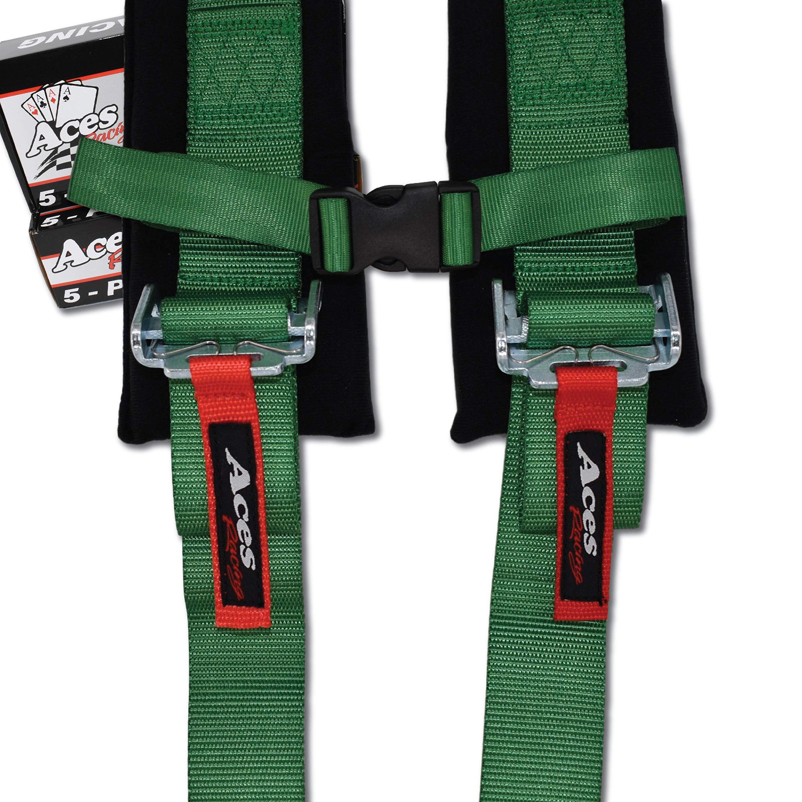 Aces Racing 5 Point Harness With 2 Inch Padding E4 Certified (Green)